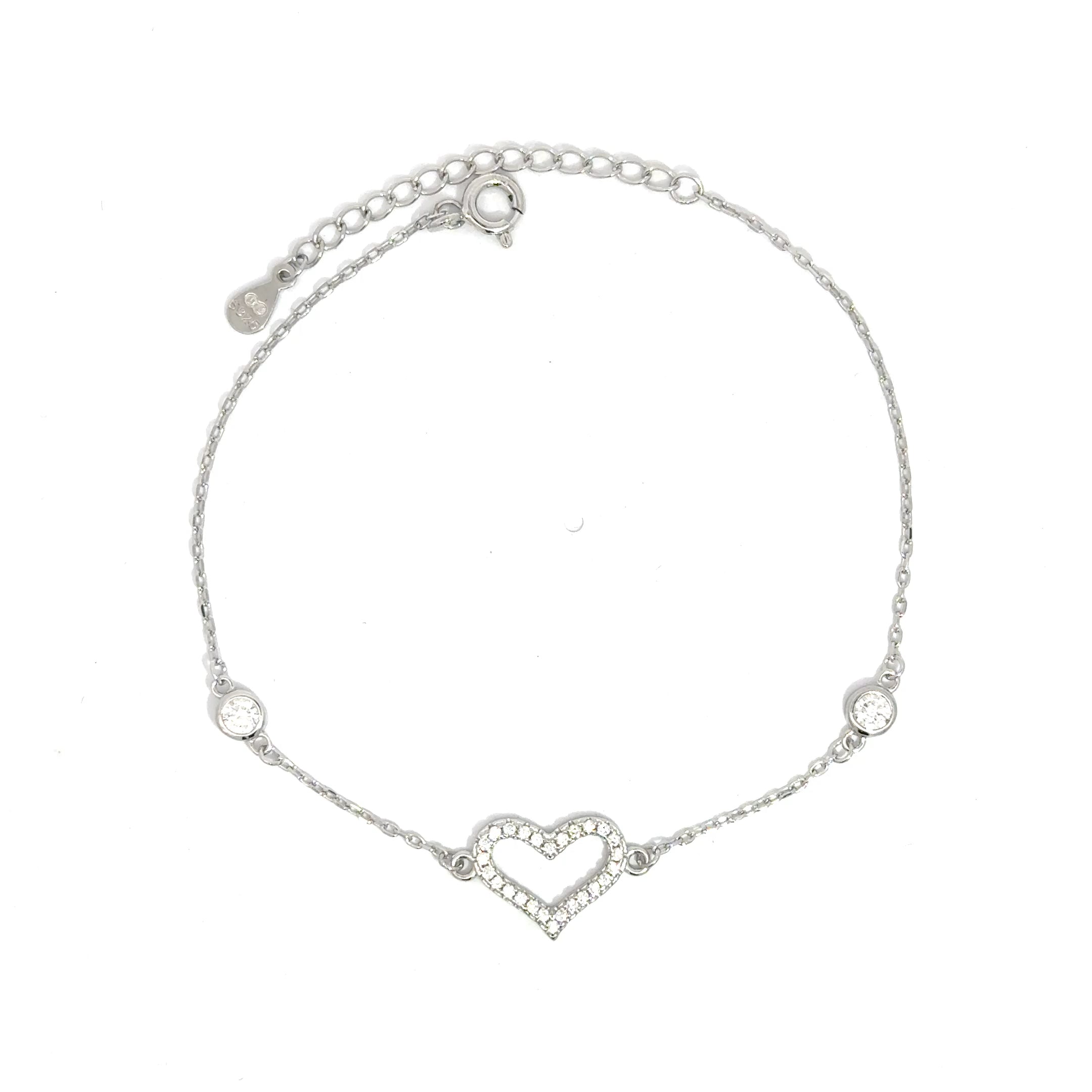 Brățară damă Inimioară,. argint + zirconia