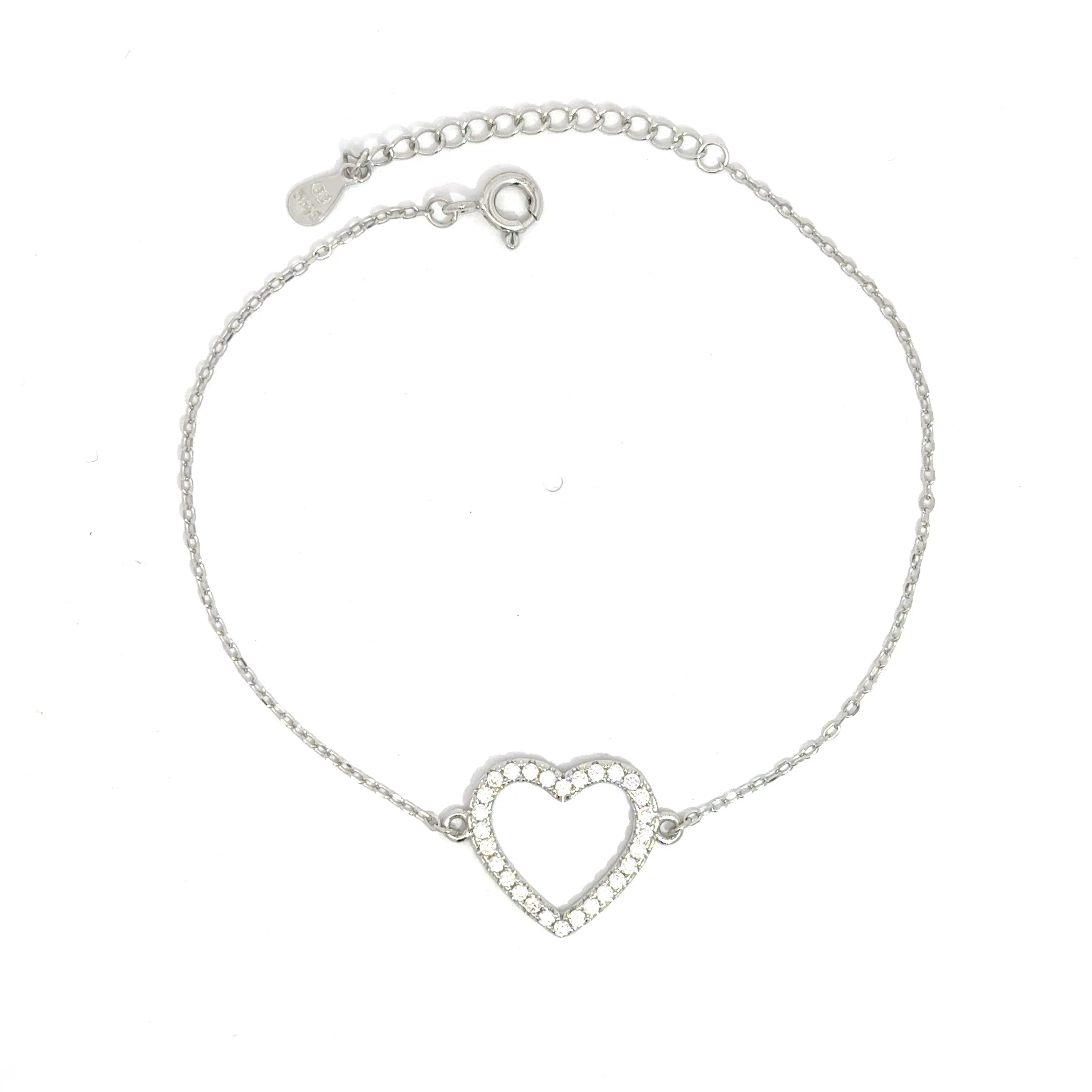 Brățară damă Inimă, argint+zirconia