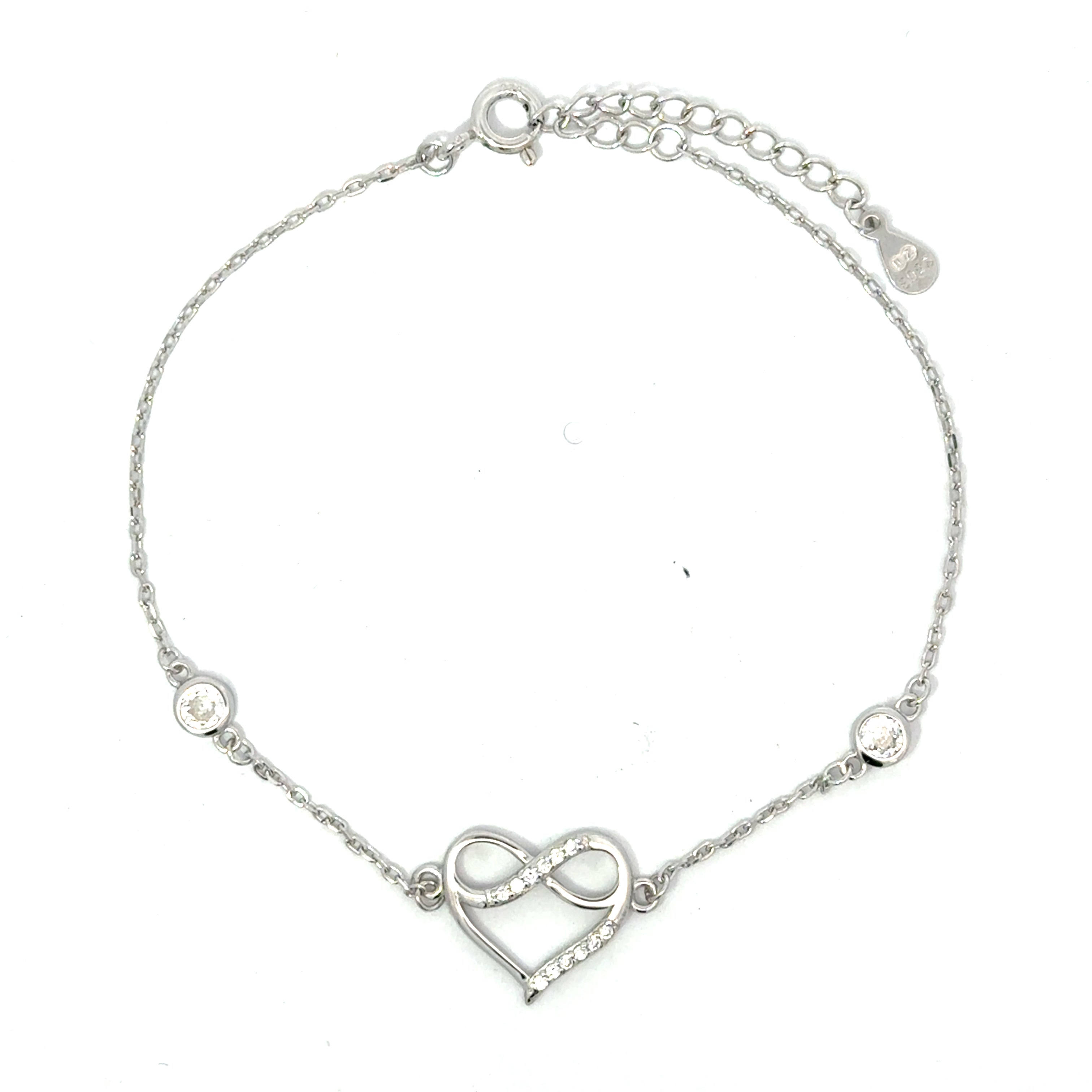 Brățară damă Inimă cu Infinit, argint + zirconia