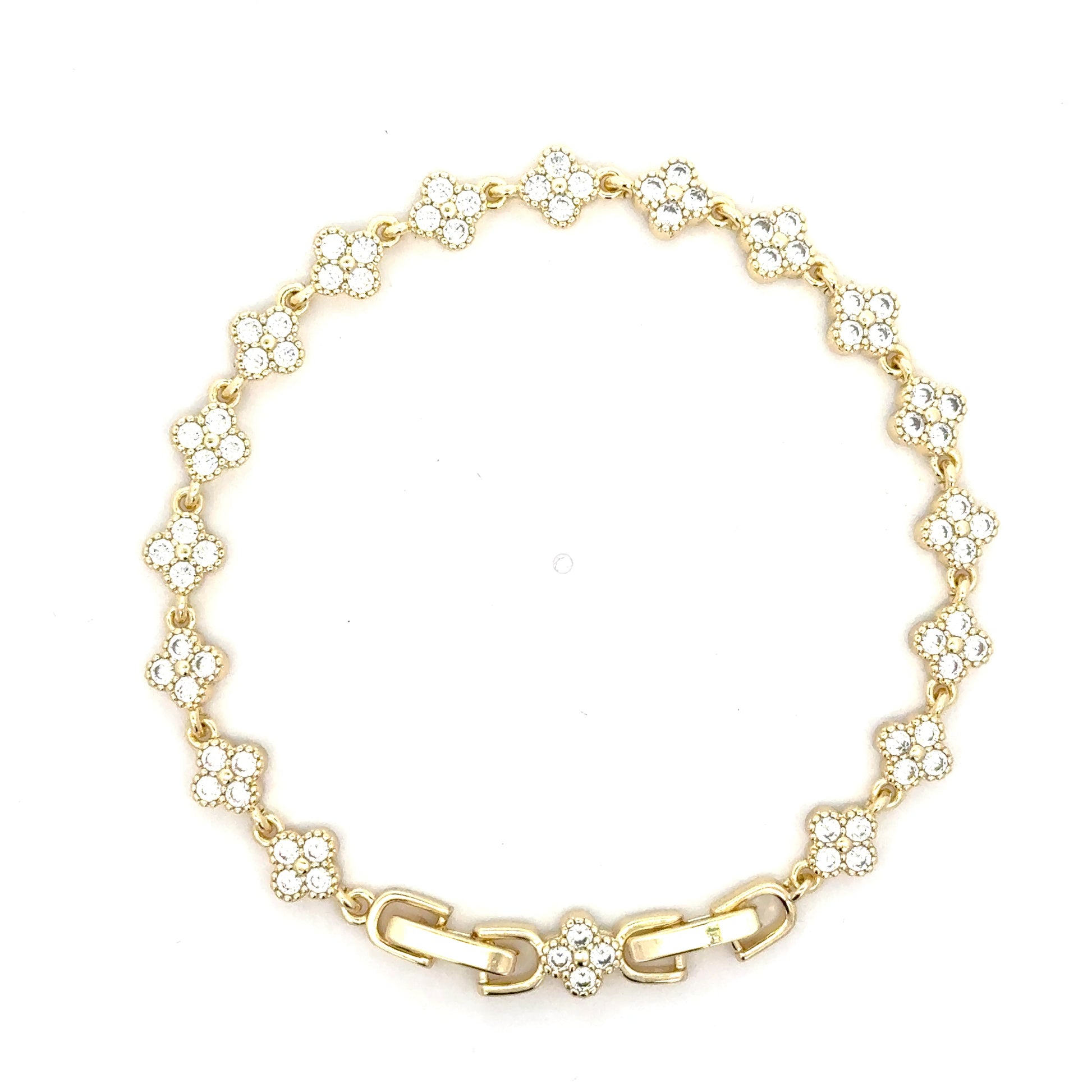 Brățară damă FLORI DE CRISTAL, placată cu Aur + cristale zirconia