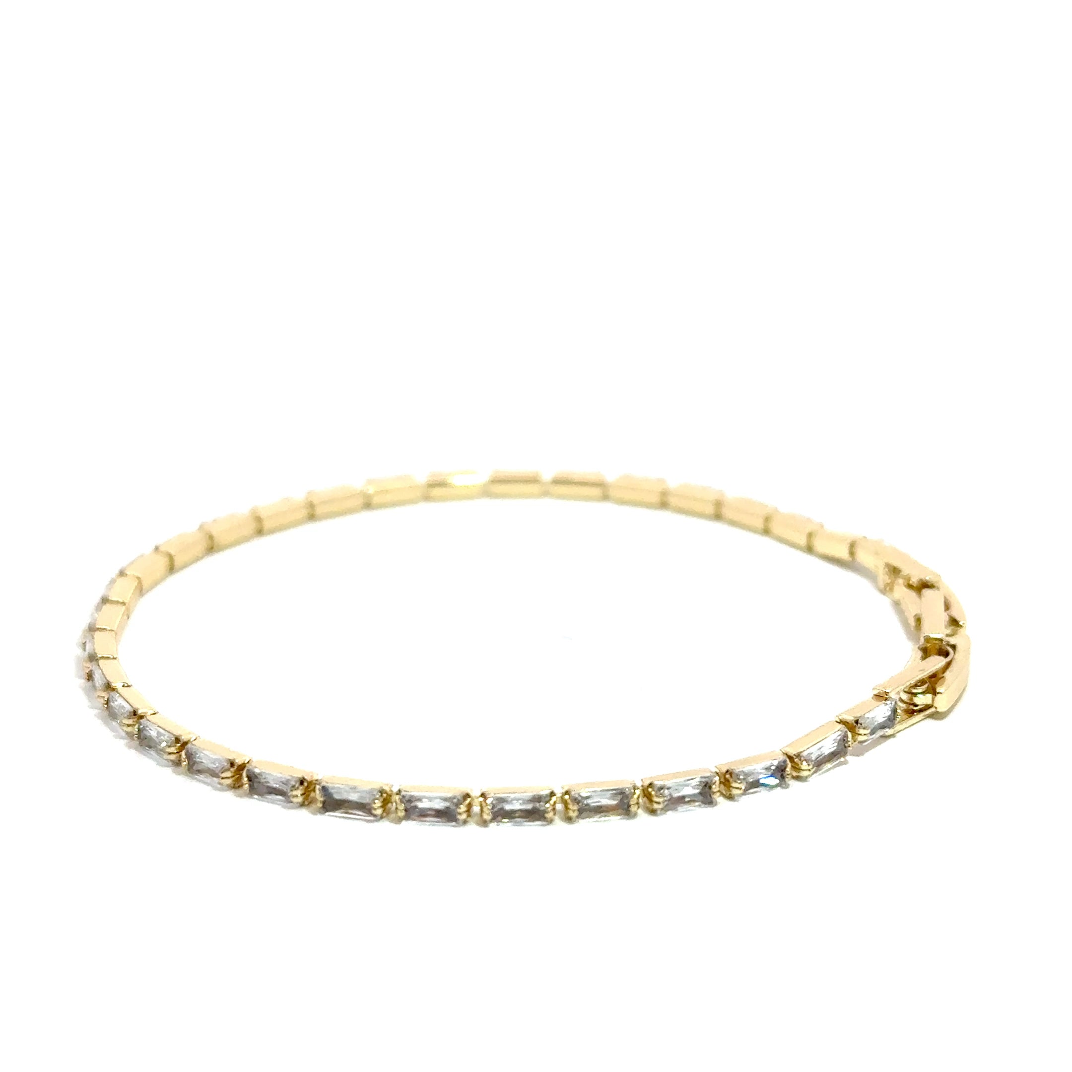 Brățară damă BAGUETTE, Placată cu Aur