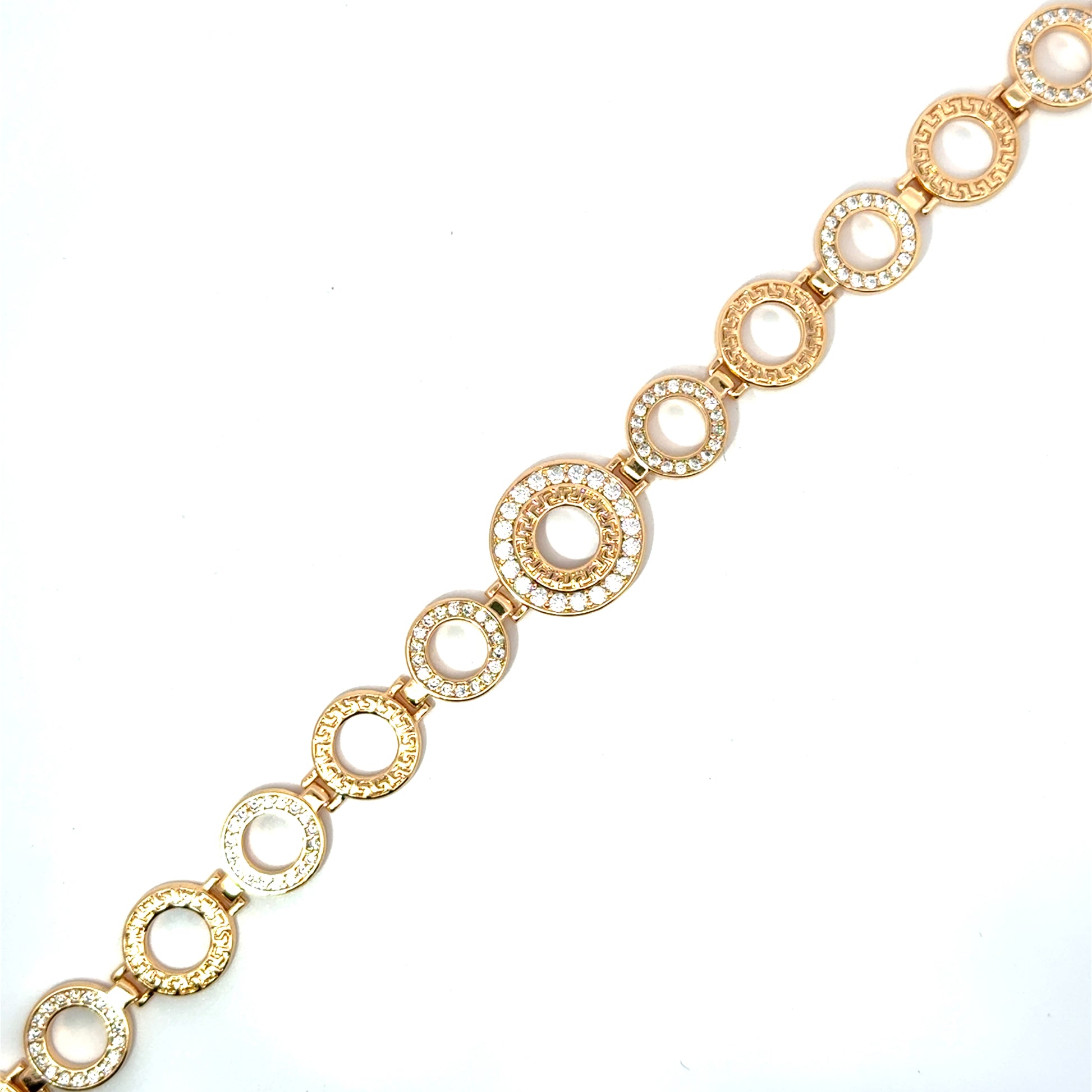 Brățară damă GREEK, placată cu aur roz + zirconia