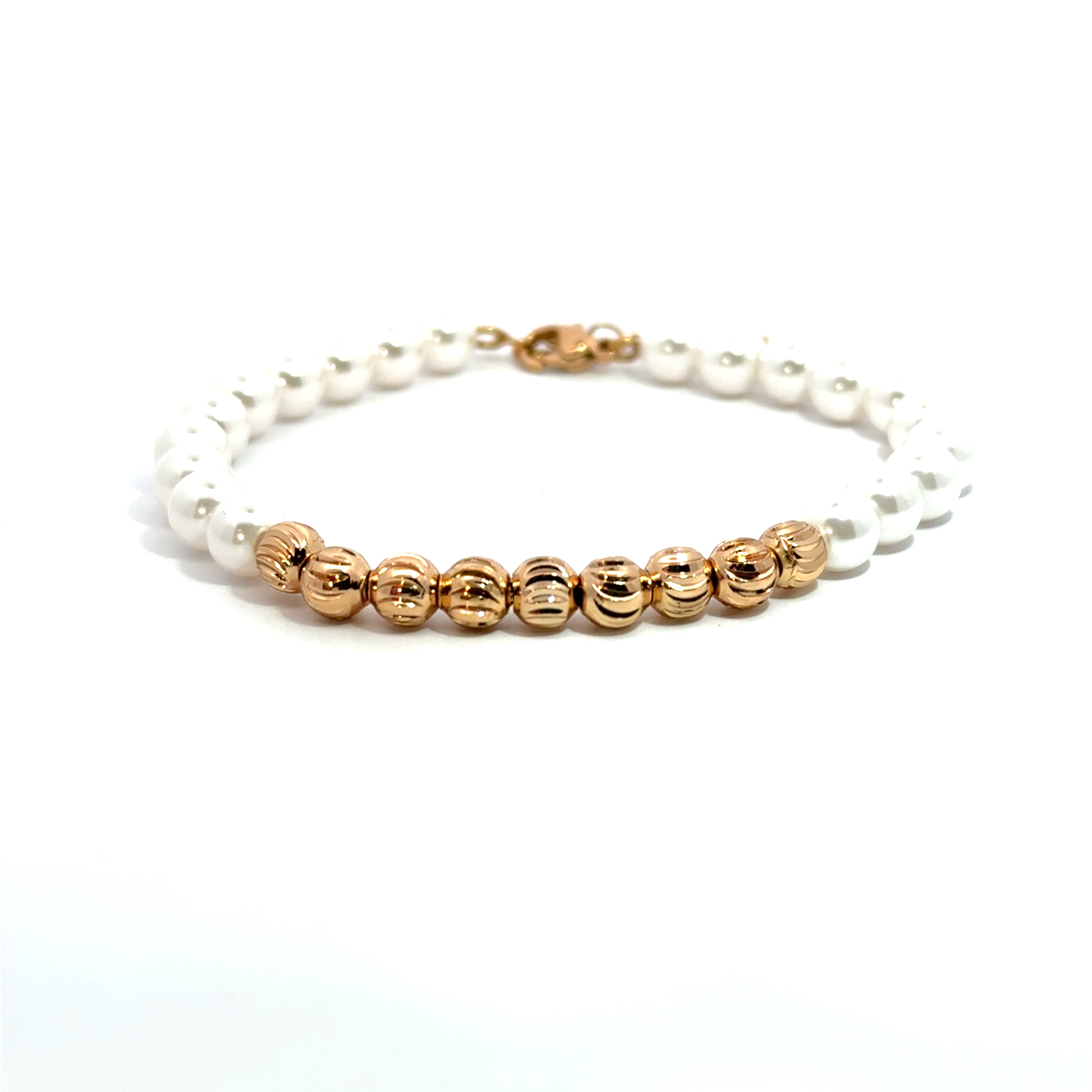 Brățară damă Bile, placată cu aur roz