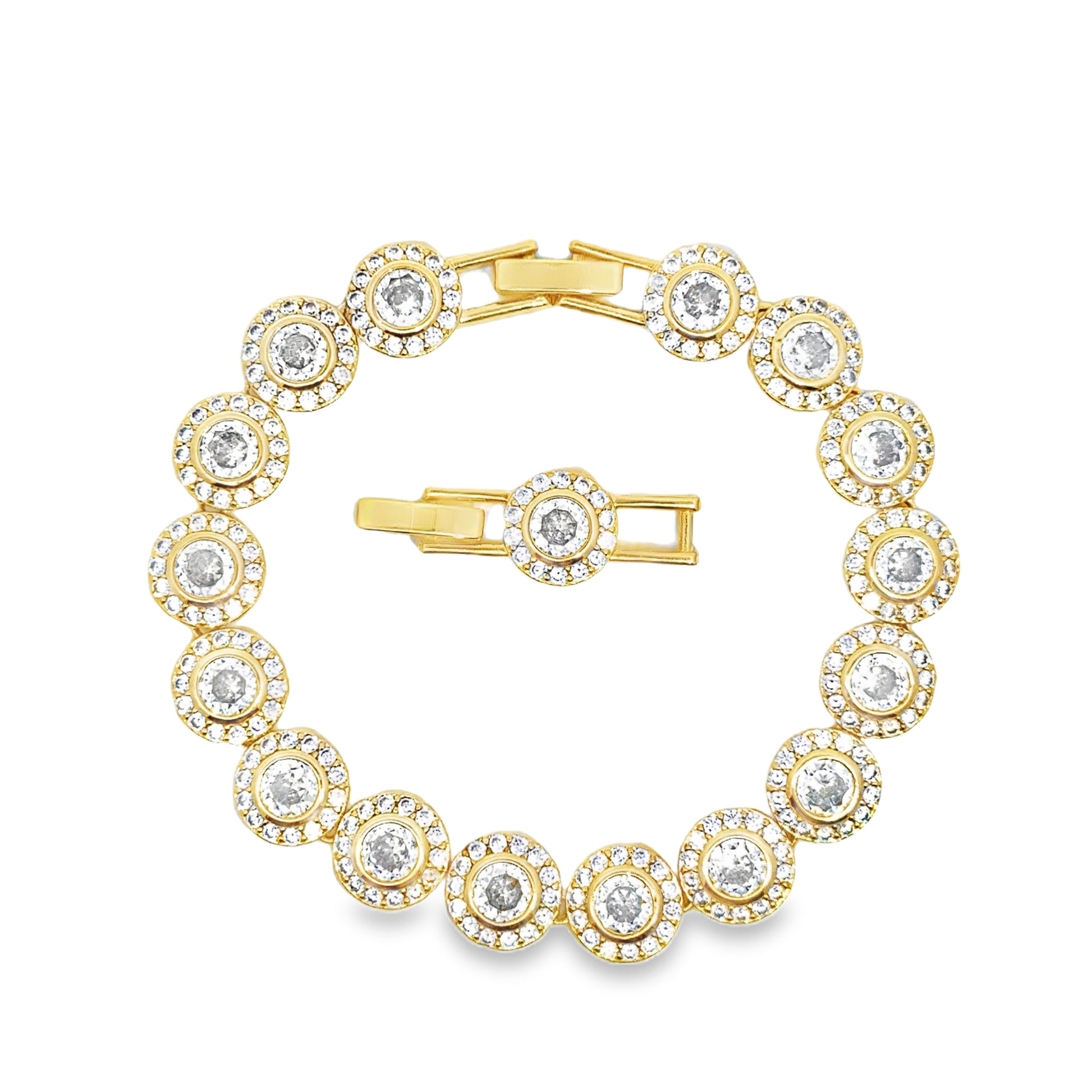 Brățară damă Fashion, placată cu aur + cristale zirconia