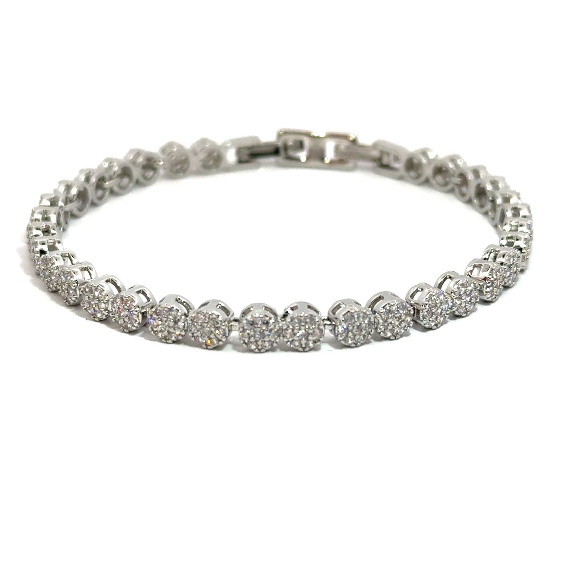 Brățară damă ”Pavé”, placată cu rodiu + zirconia