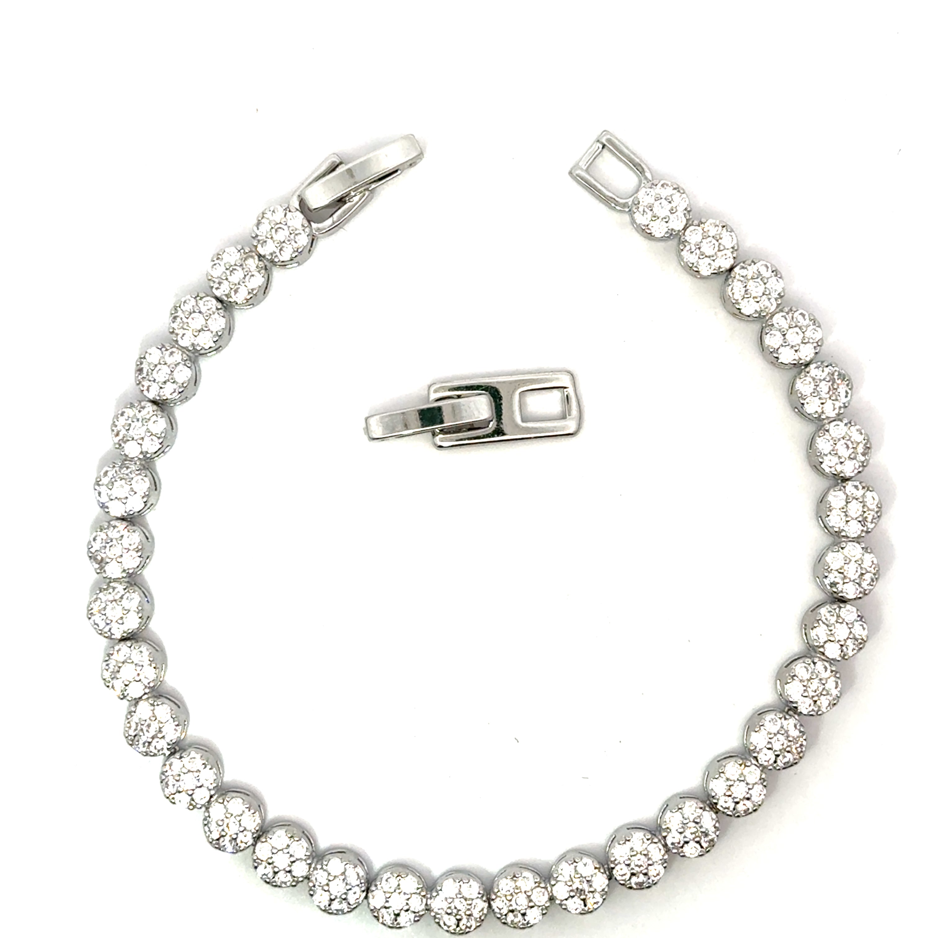 Brățară damă ”Pavé”, placată cu rodiu + zirconia