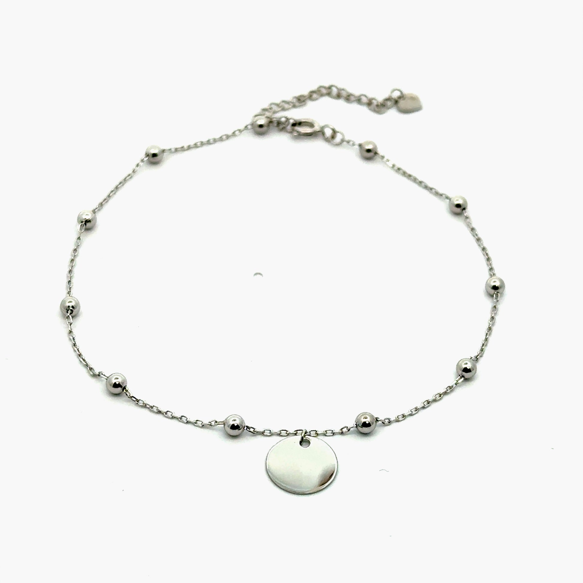 Bratara picior din argint cu pandantiv bănuț