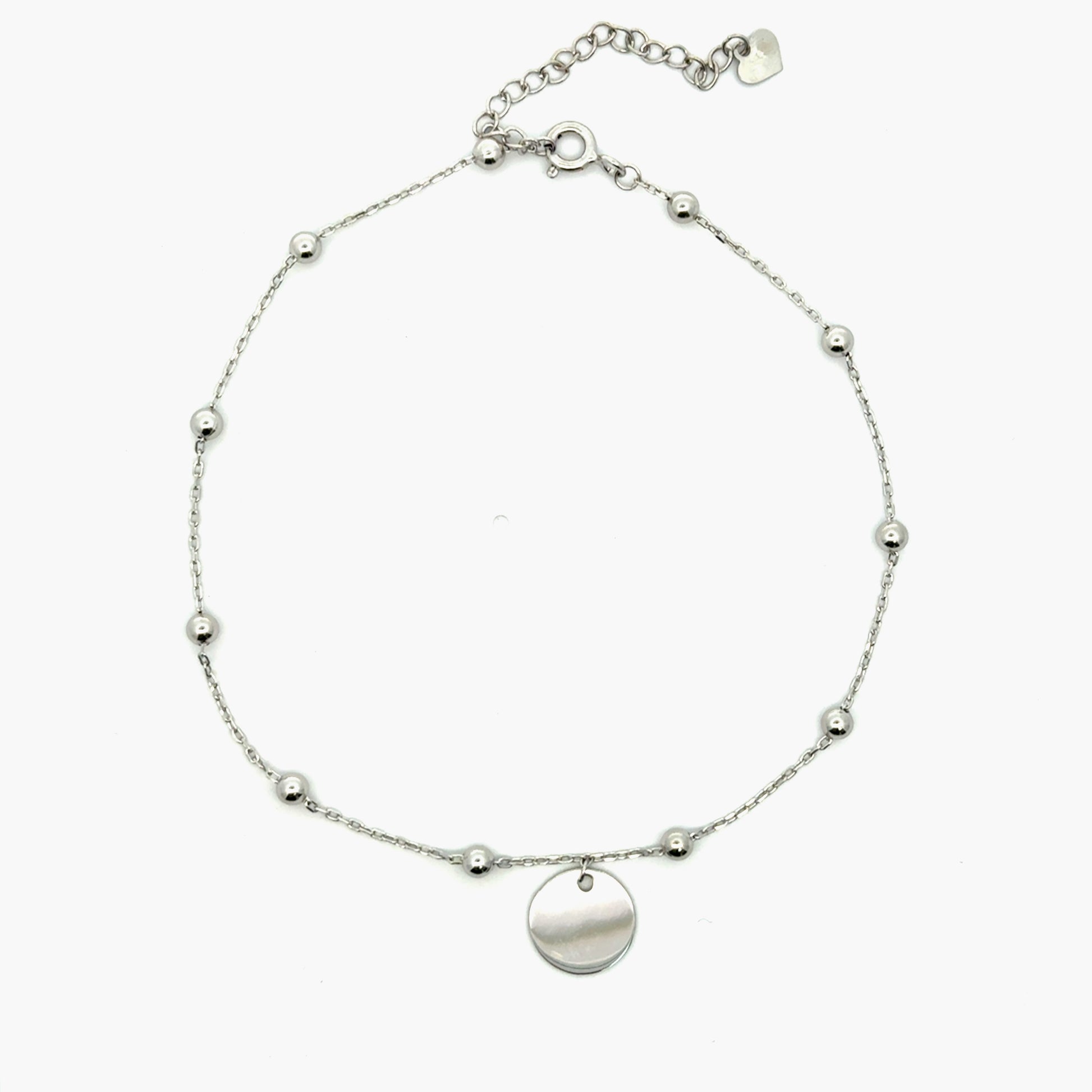 Bratara picior din argint cu pandantiv bănuț