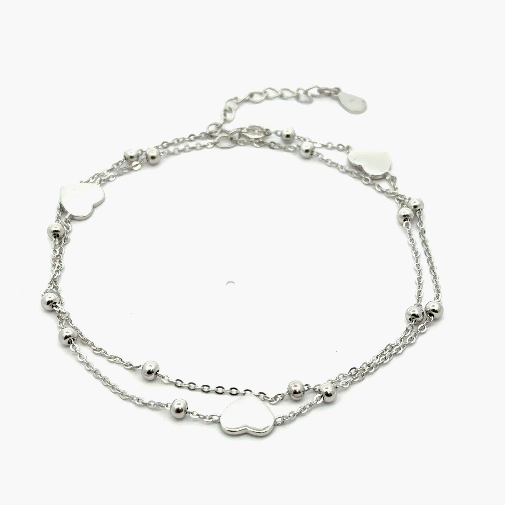 Bratara picior din argint cu pandantiv inima