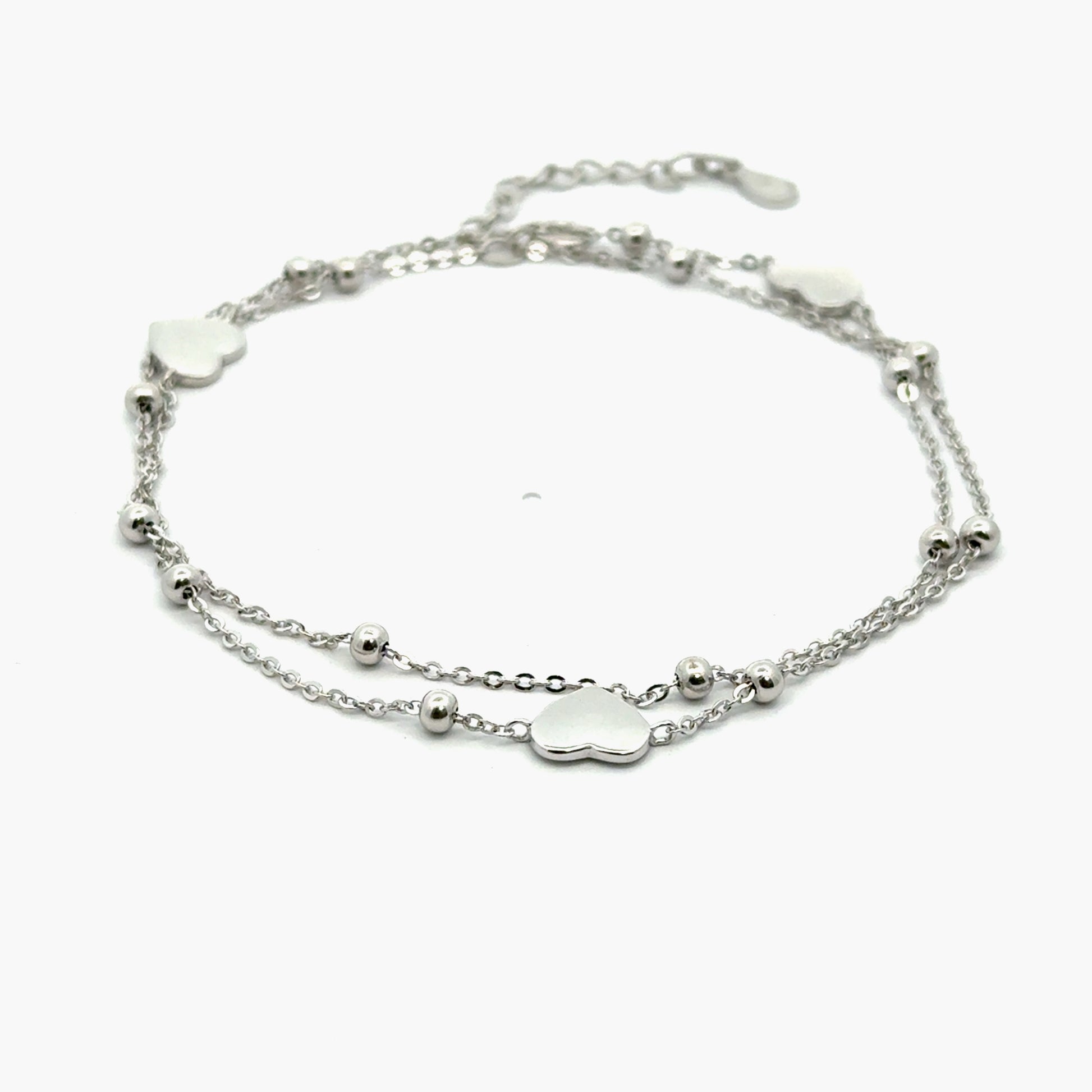 Bratara picior din argint cu pandantiv inima