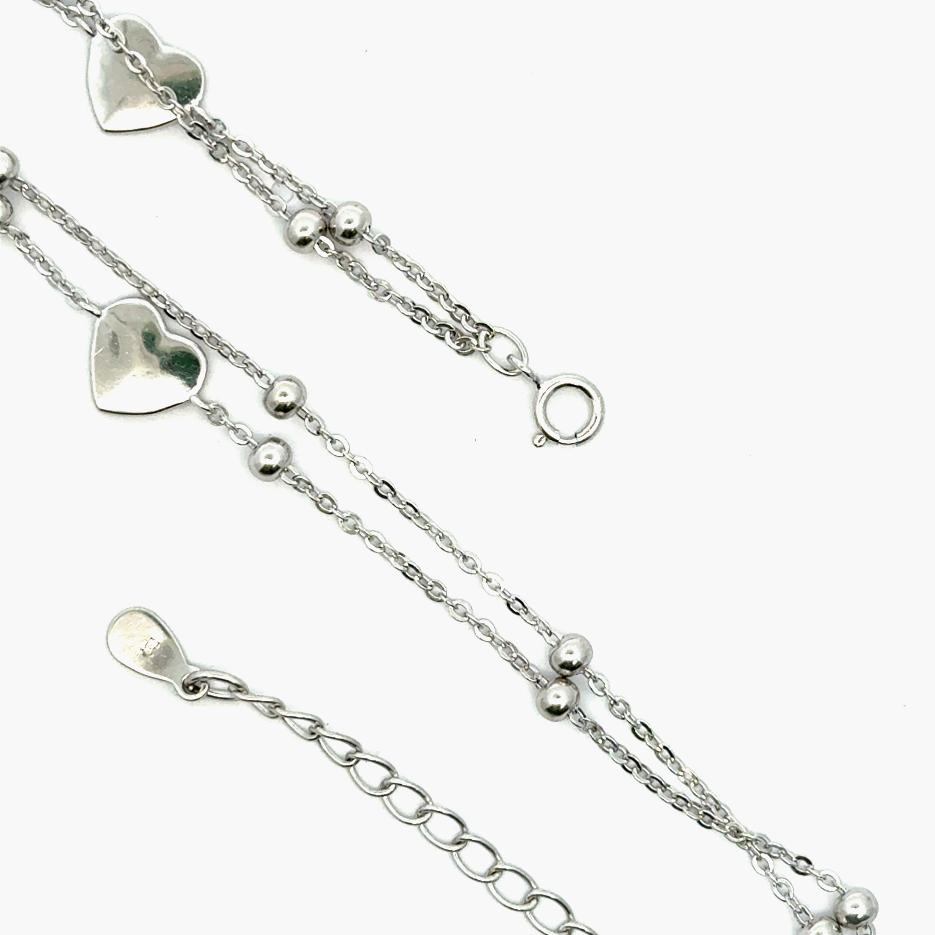 Bratara picior din argint cu pandantiv inima