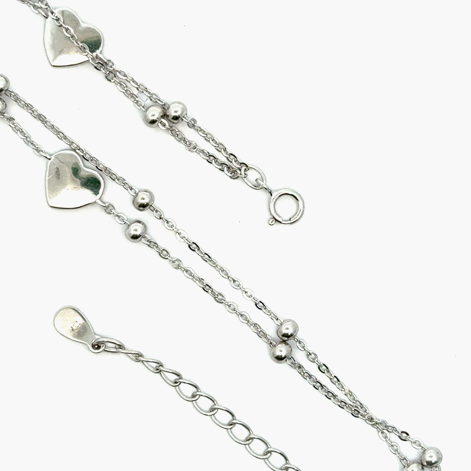 Bratara picior din argint cu pandantiv inima