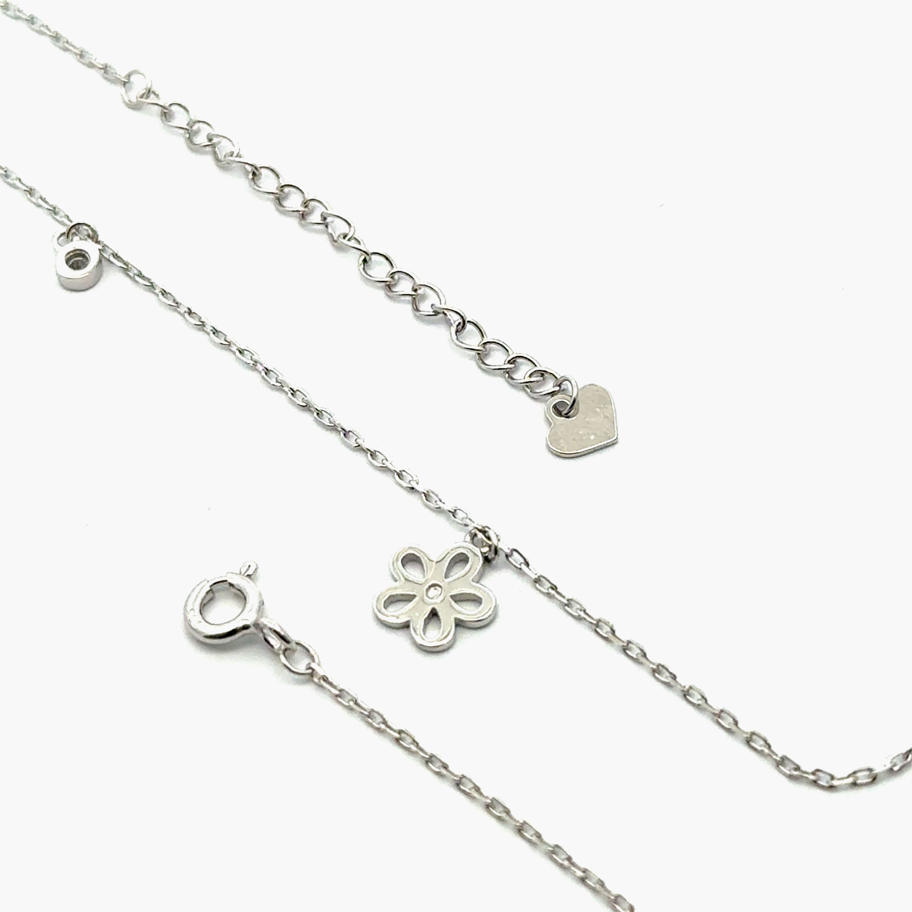 Bratara picior din argint cu pandantiv floare