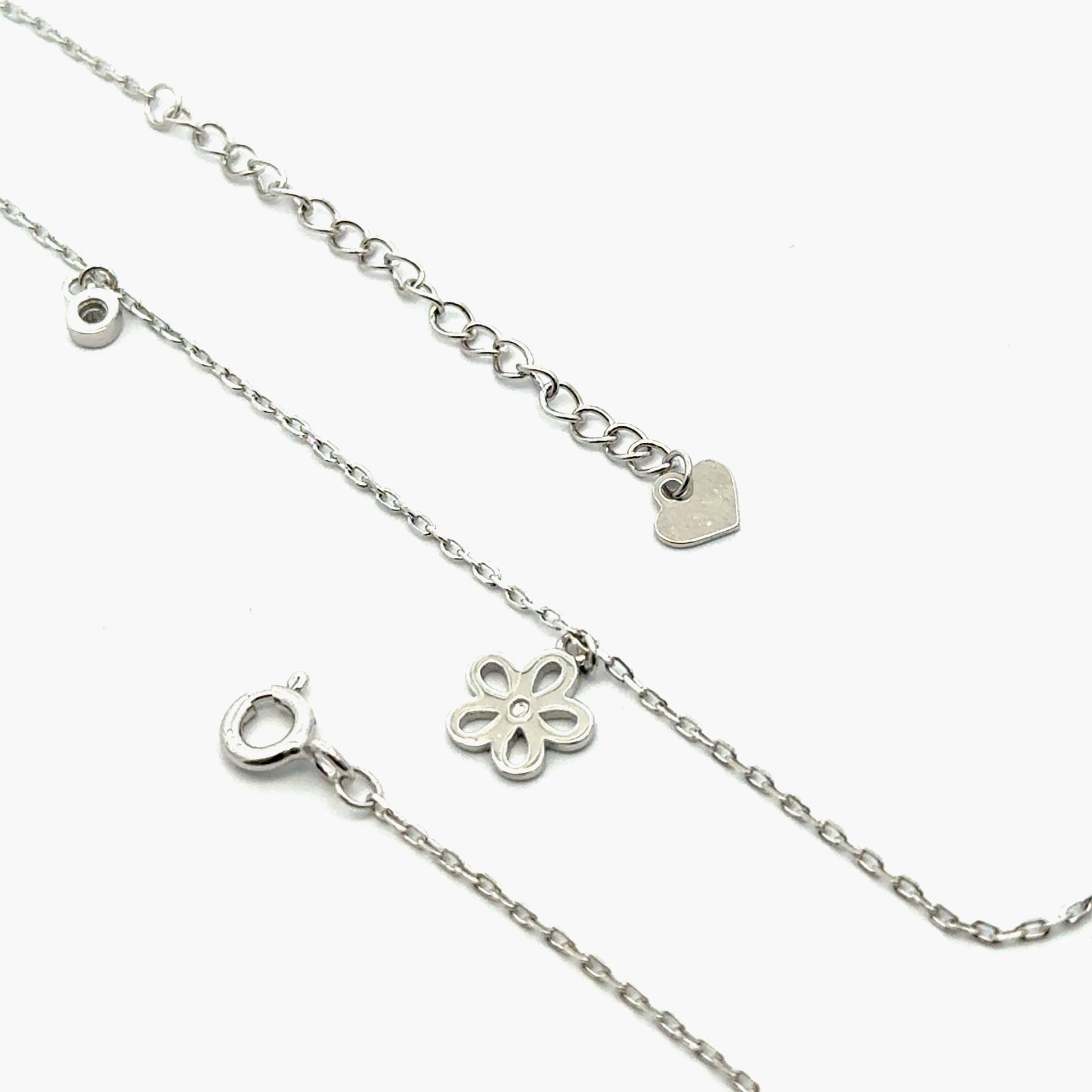 Bratara picior din argint cu pandantiv floare