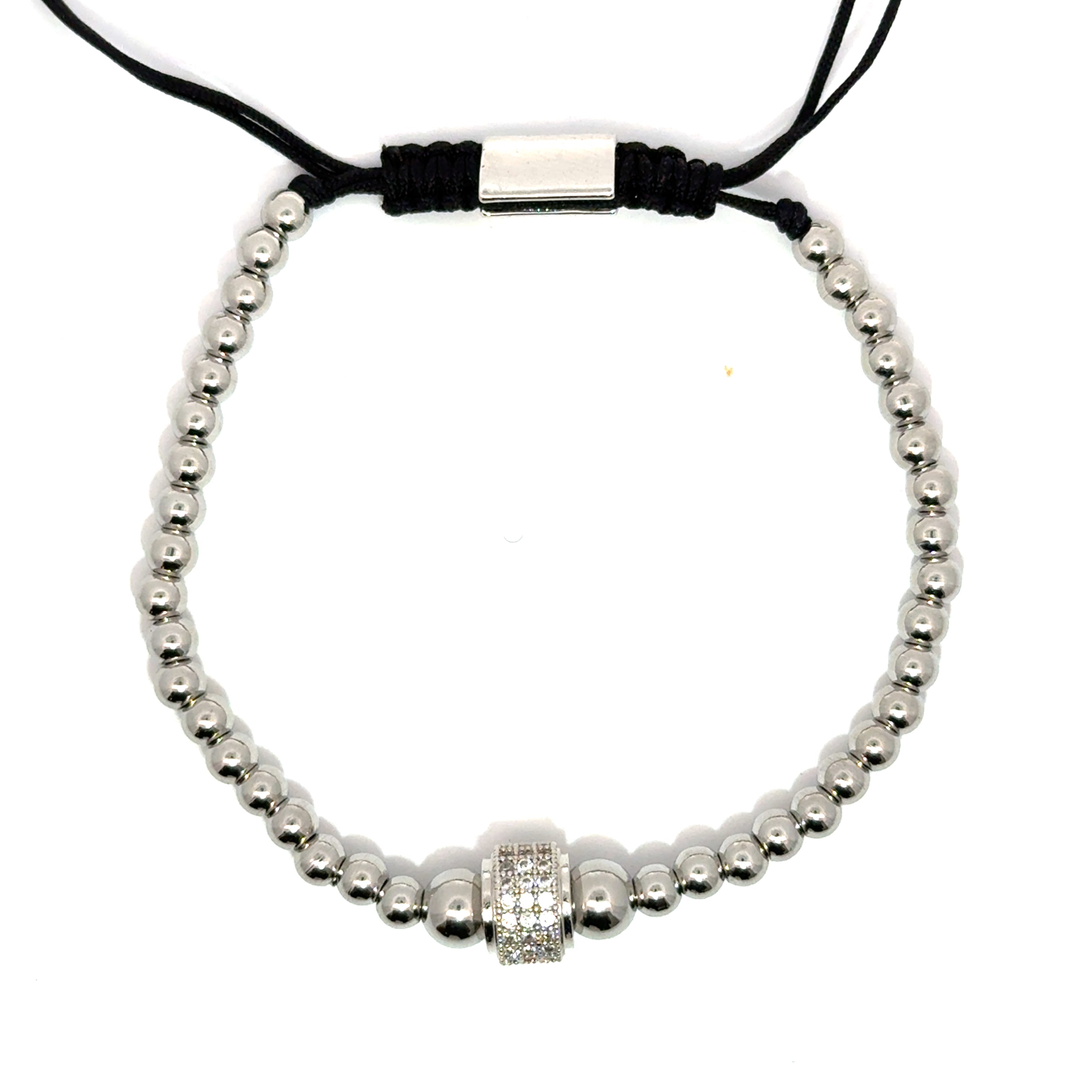 Bratara barbati din otel inoxidabil cu elemente Swarovski