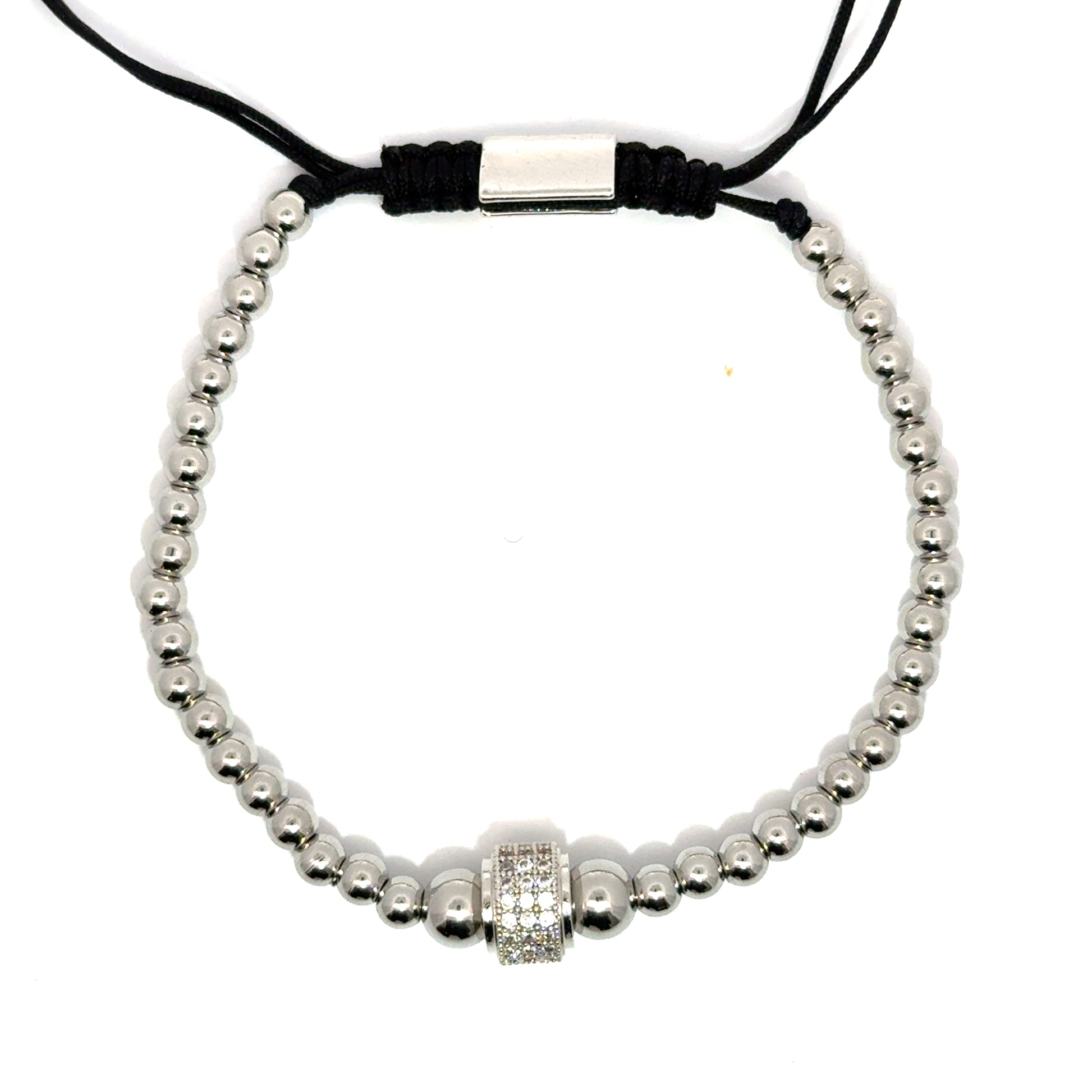 Bratara barbati din otel inoxidabil cu elemente Swarovski