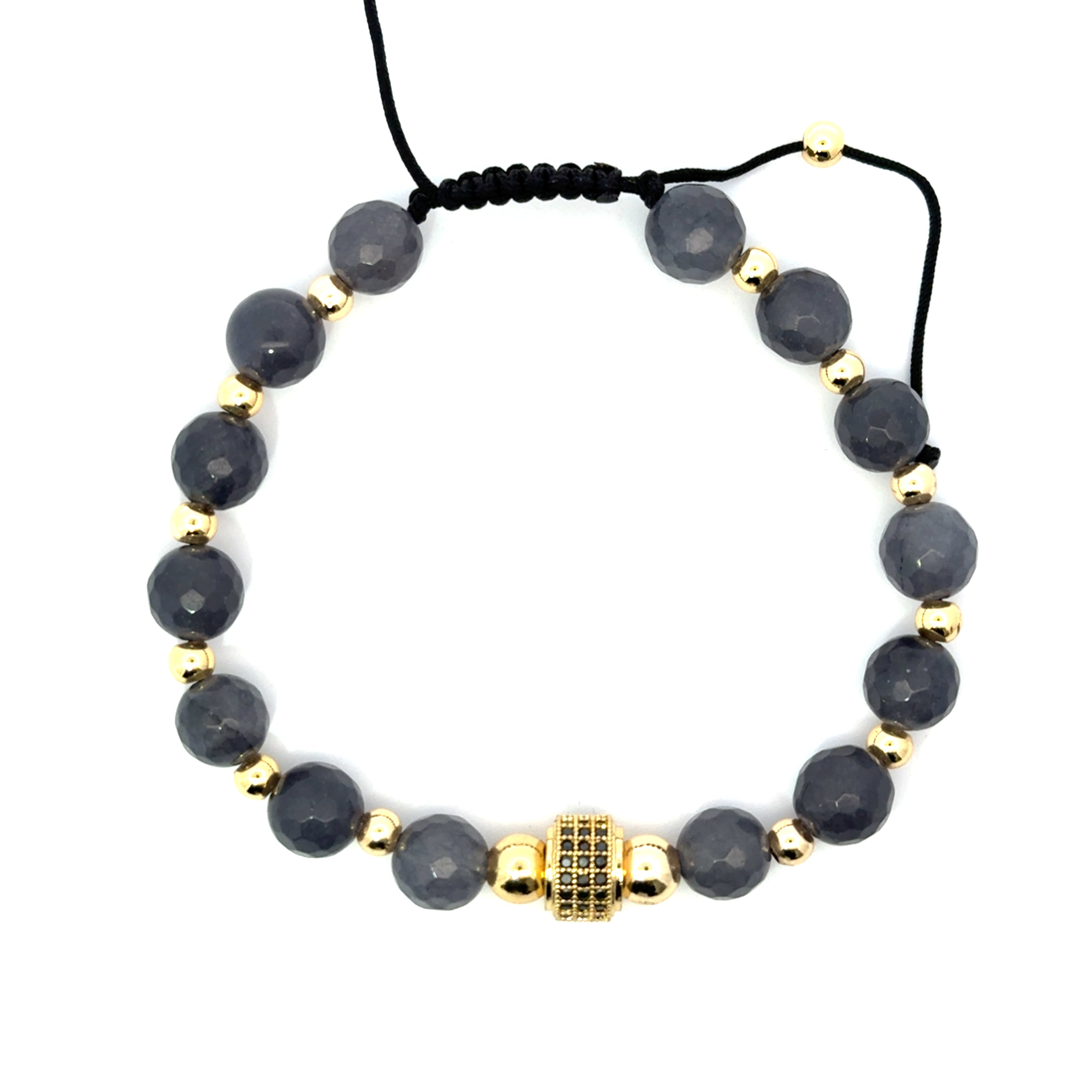 Bratara barbati din agat si elemente Swarovski