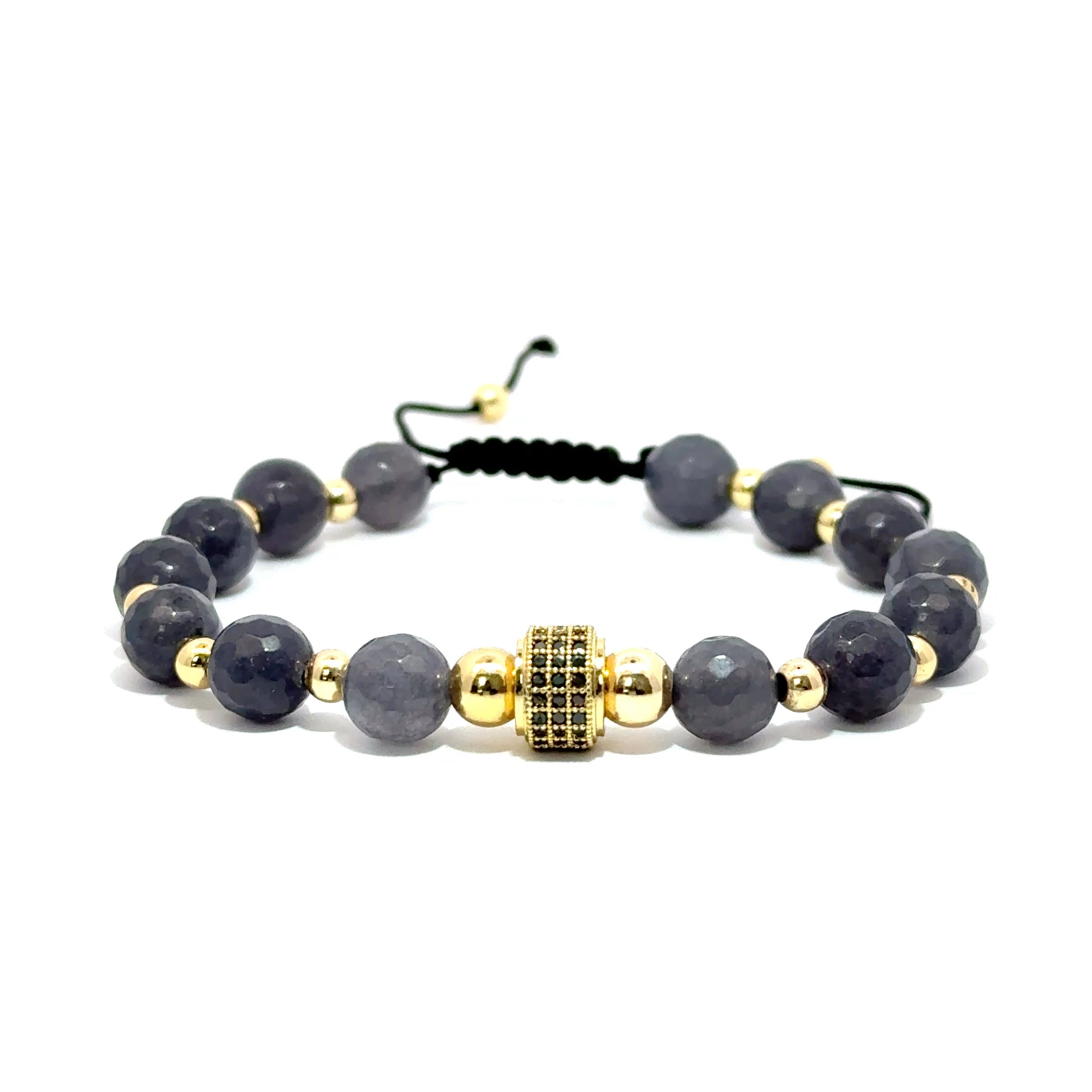 Bratara barbati din agat si elemente Swarovski