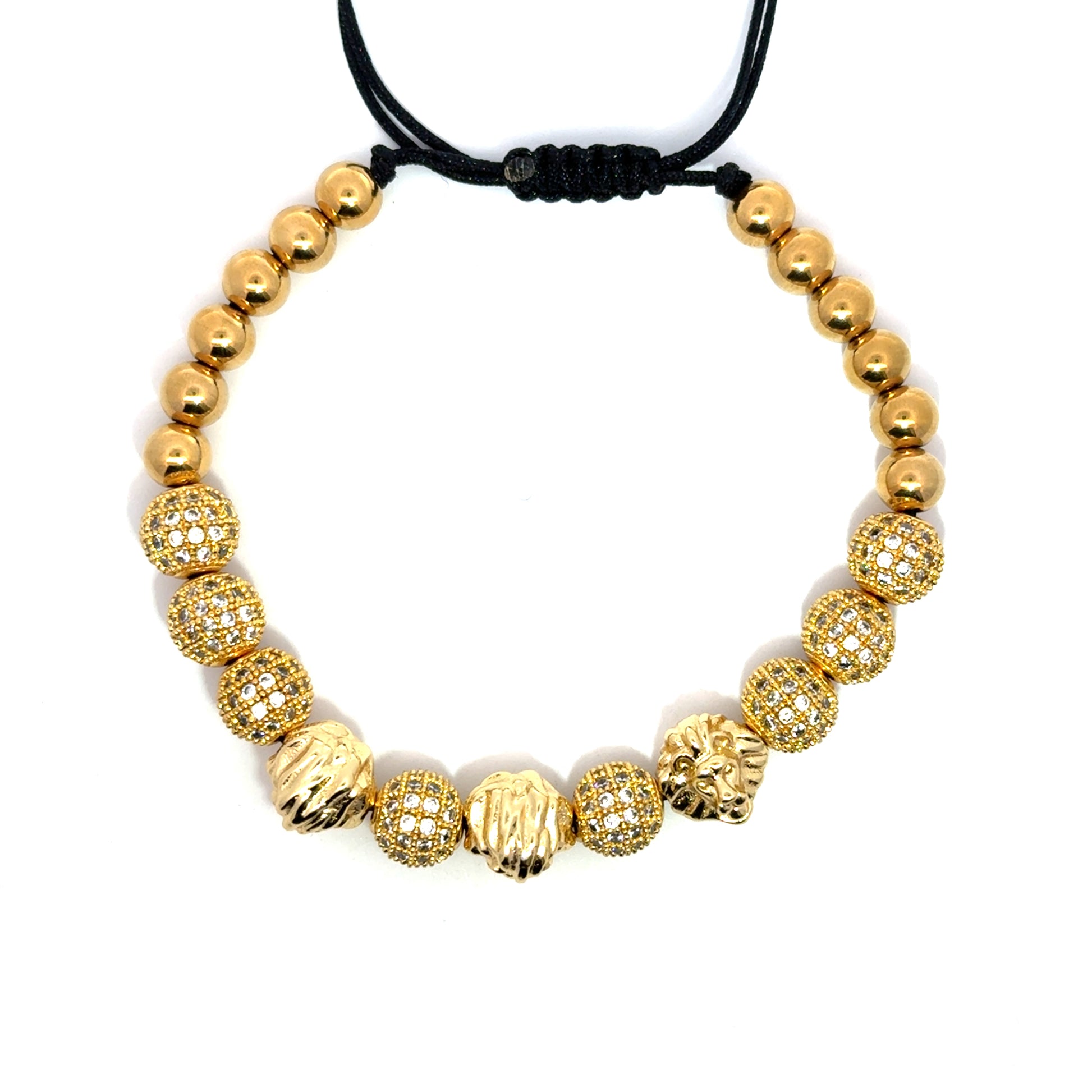 Bratara barbati din otel inoxidabil placata cu aur