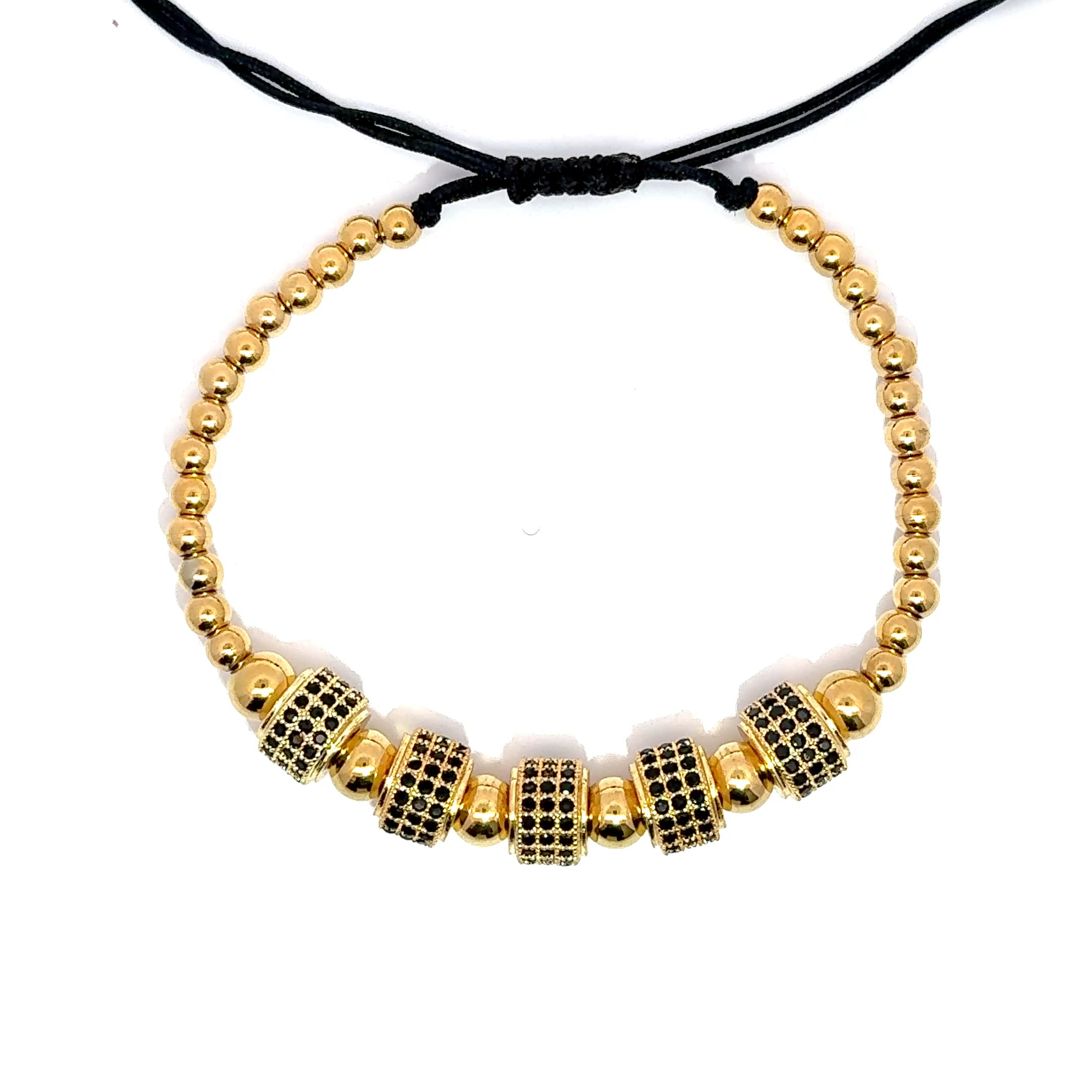 Bratara barbati din otel inoxidabil placat cu aur GP18K