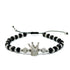 Bratara barbati din otel inoxidabil si onix negru cu elemente Swarovski