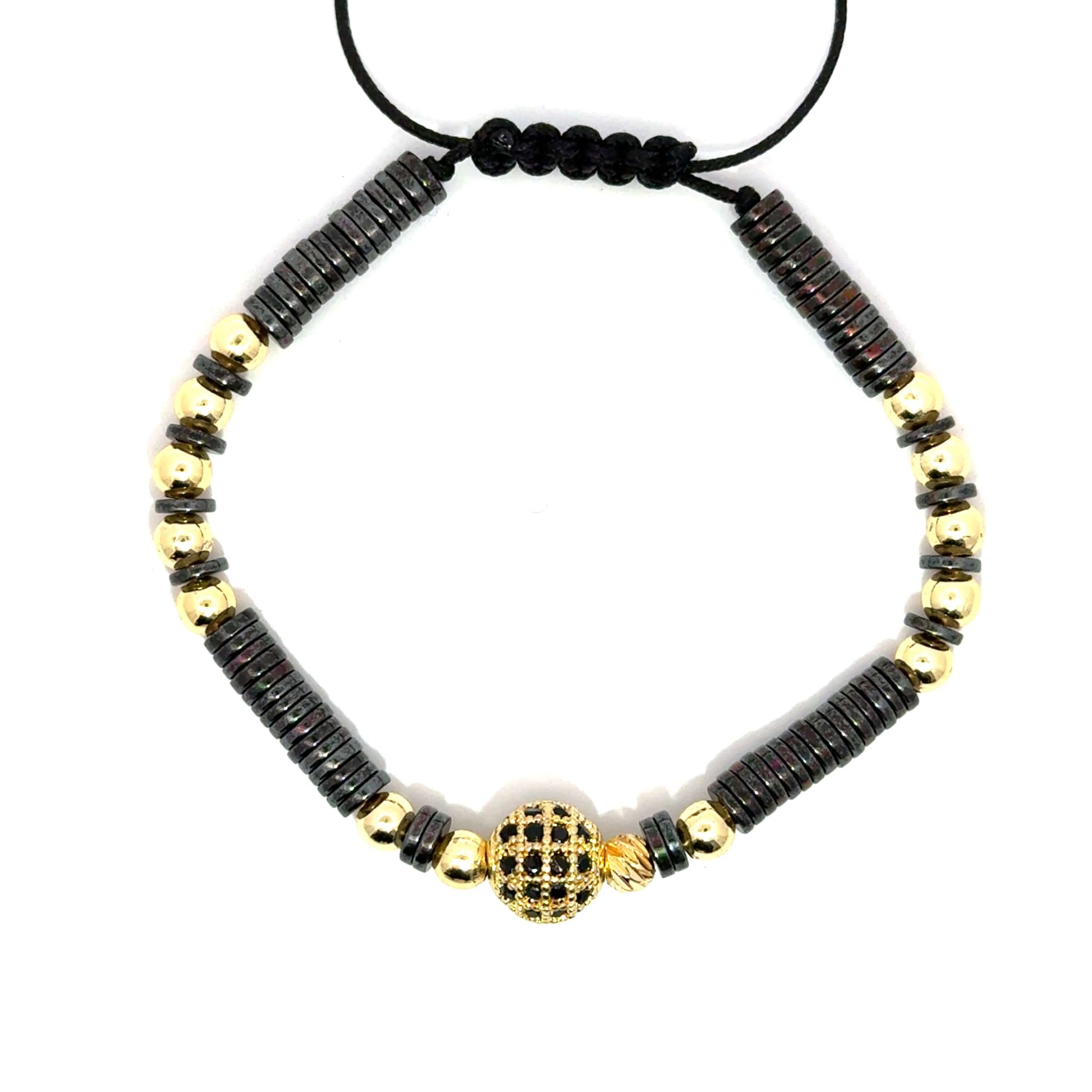 Bratara barbati din otel inoxidabil si hematit