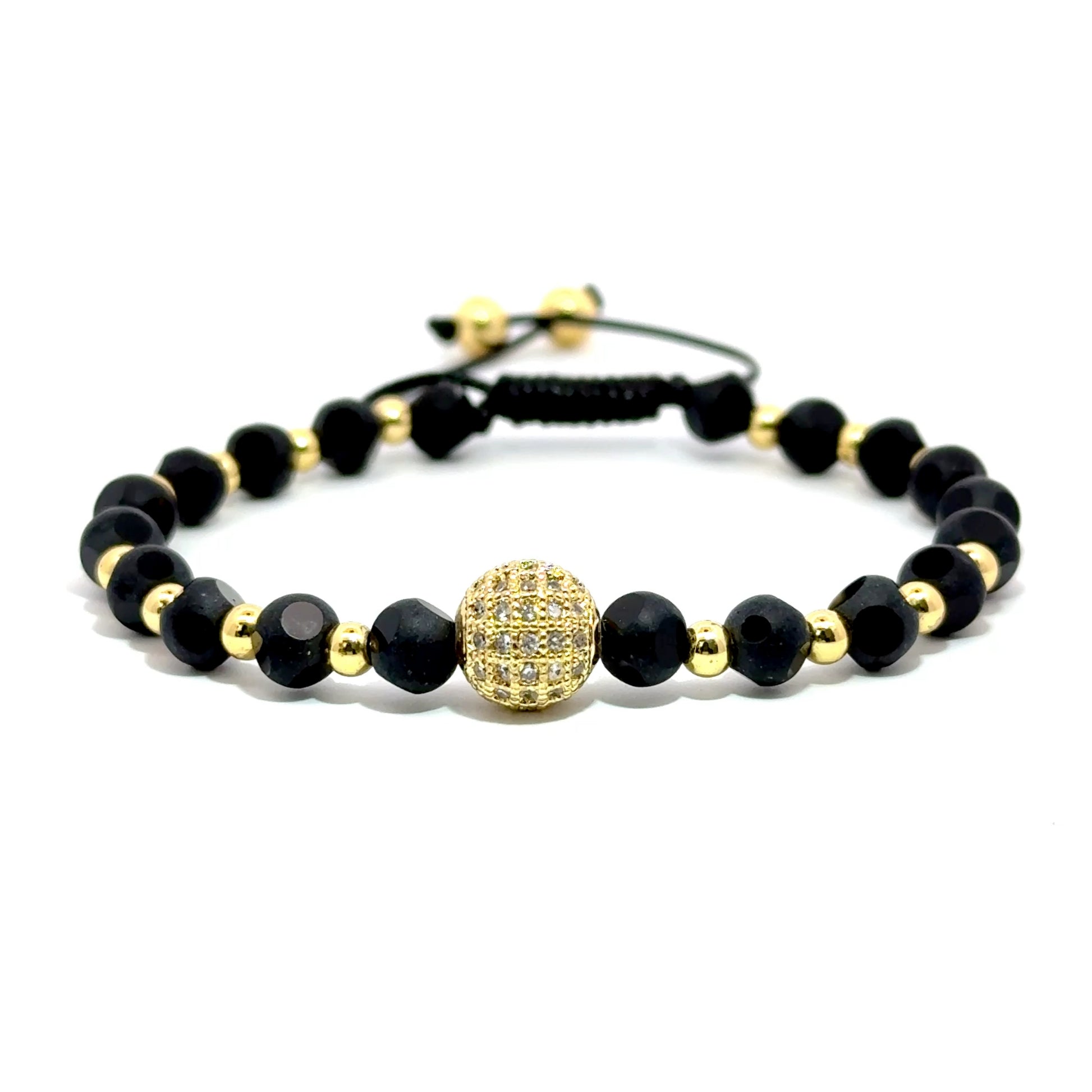 Bratara barbati din metal comun si cristal