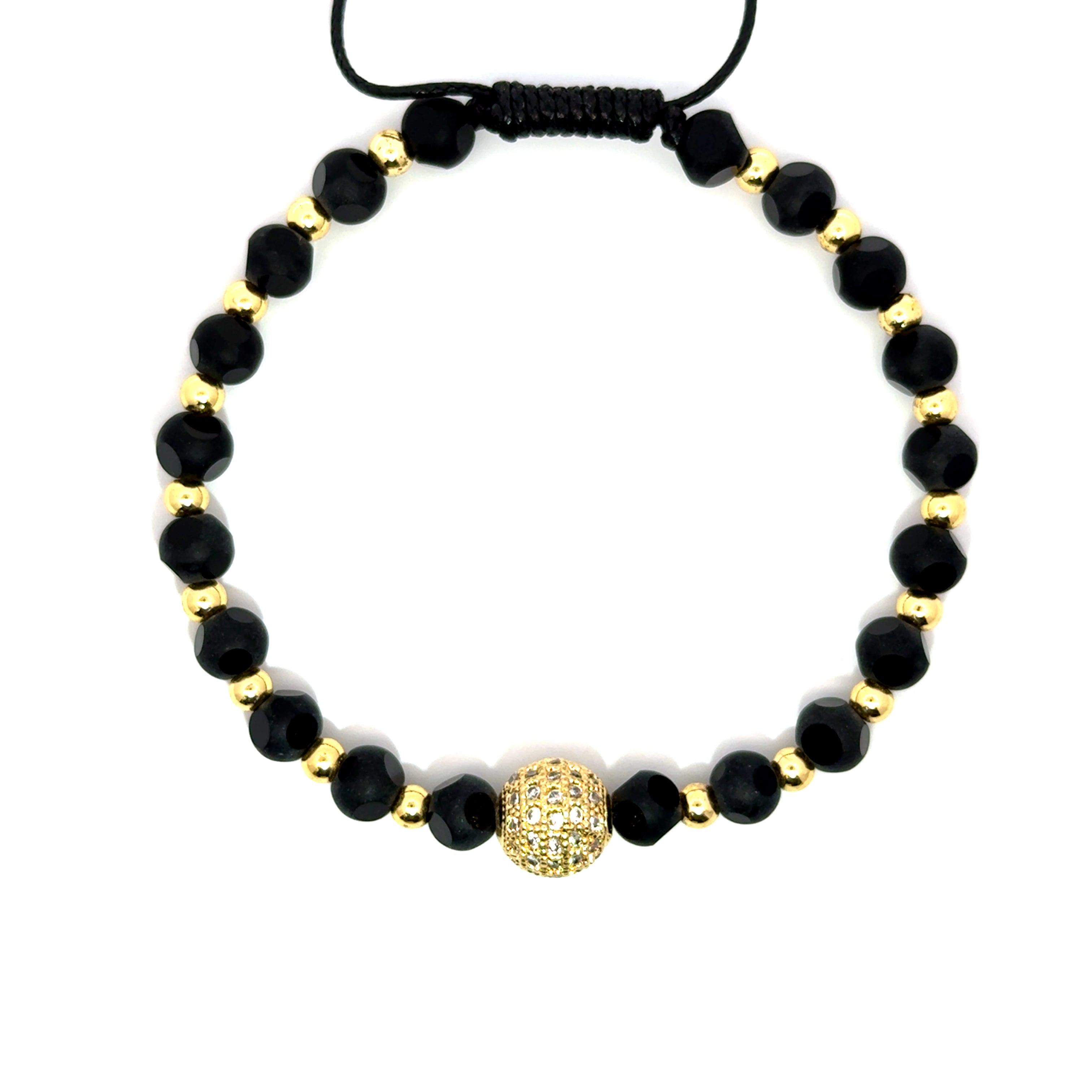 Bratara barbati din metal comun si cristal