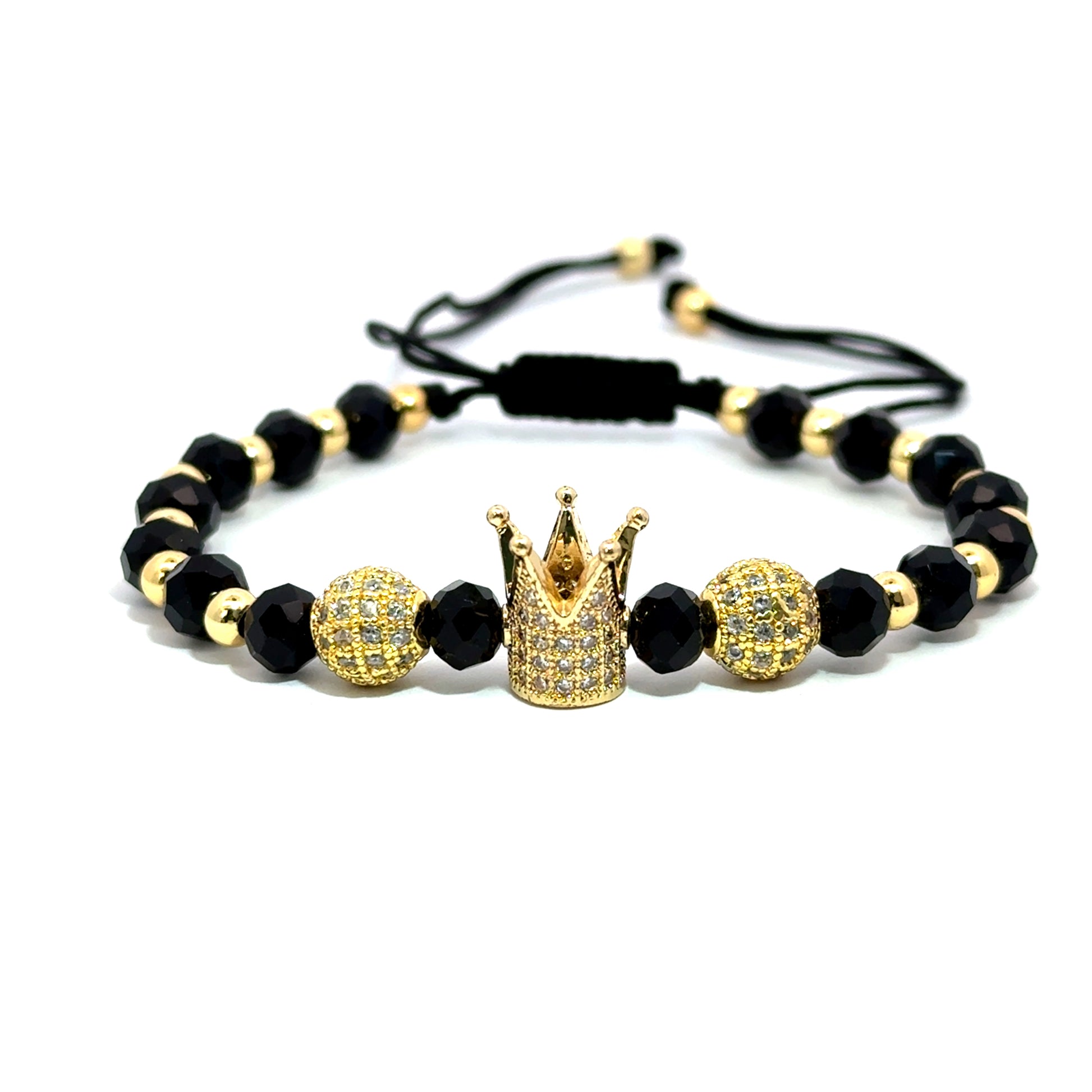 Bratara barbati din metal comun si cristal