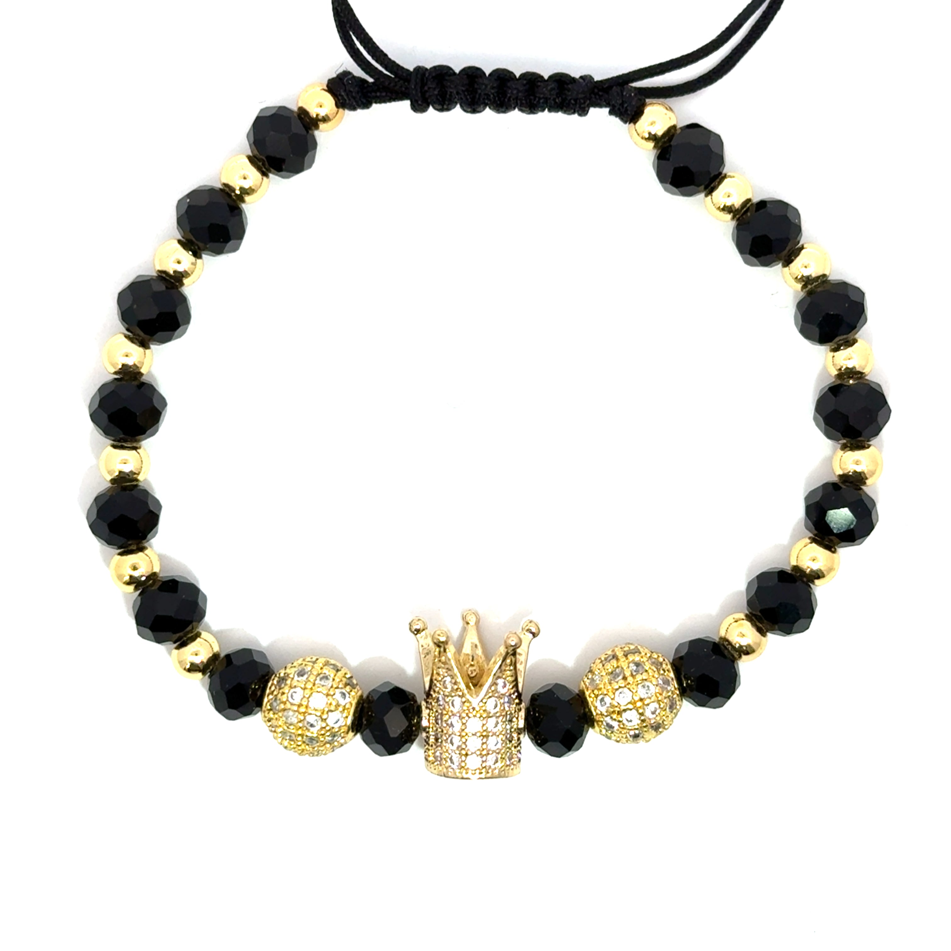 Bratara barbati din metal comun si cristal