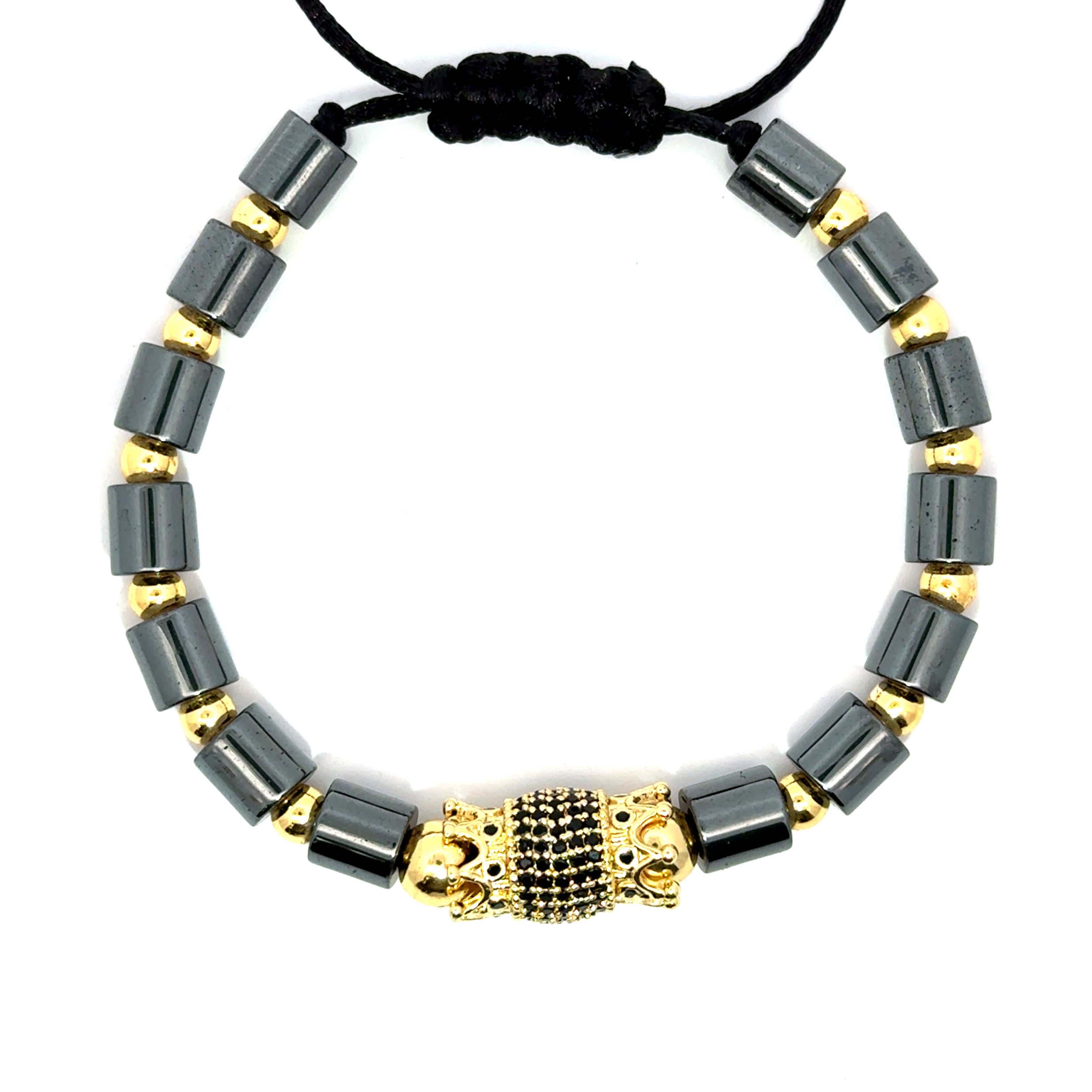 Bratara barbati din metal comun si hematit