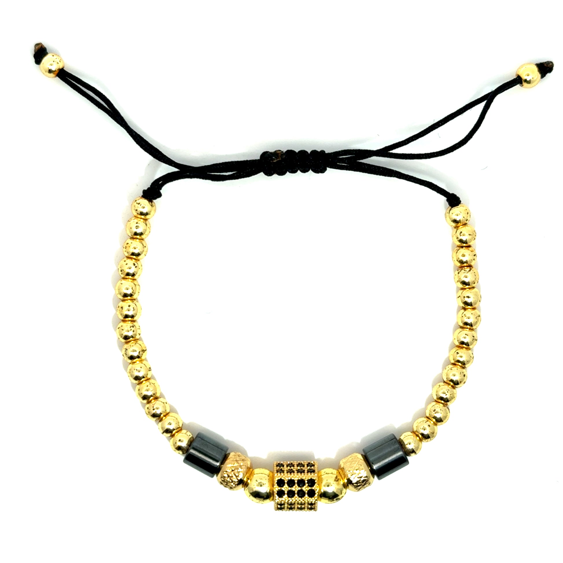 Bratara barbati din otel inoxidabil placata cu aur 18K