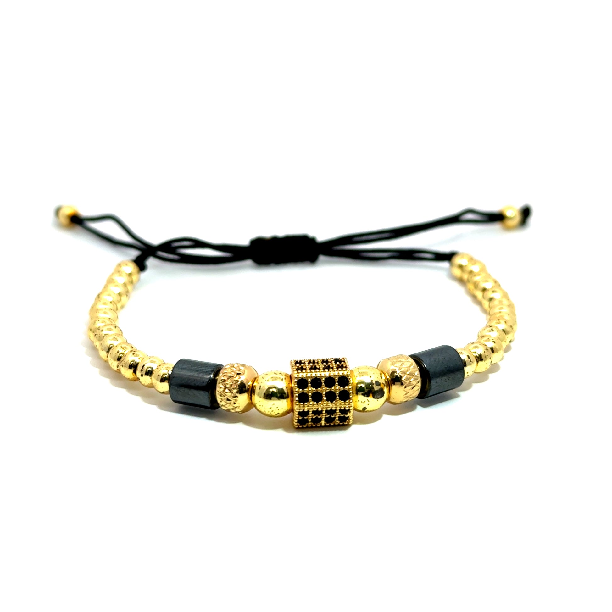 Bratara barbati din otel inoxidabil placata cu aur 18K