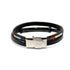 Bratara barbati din piele si otel inoxidabil