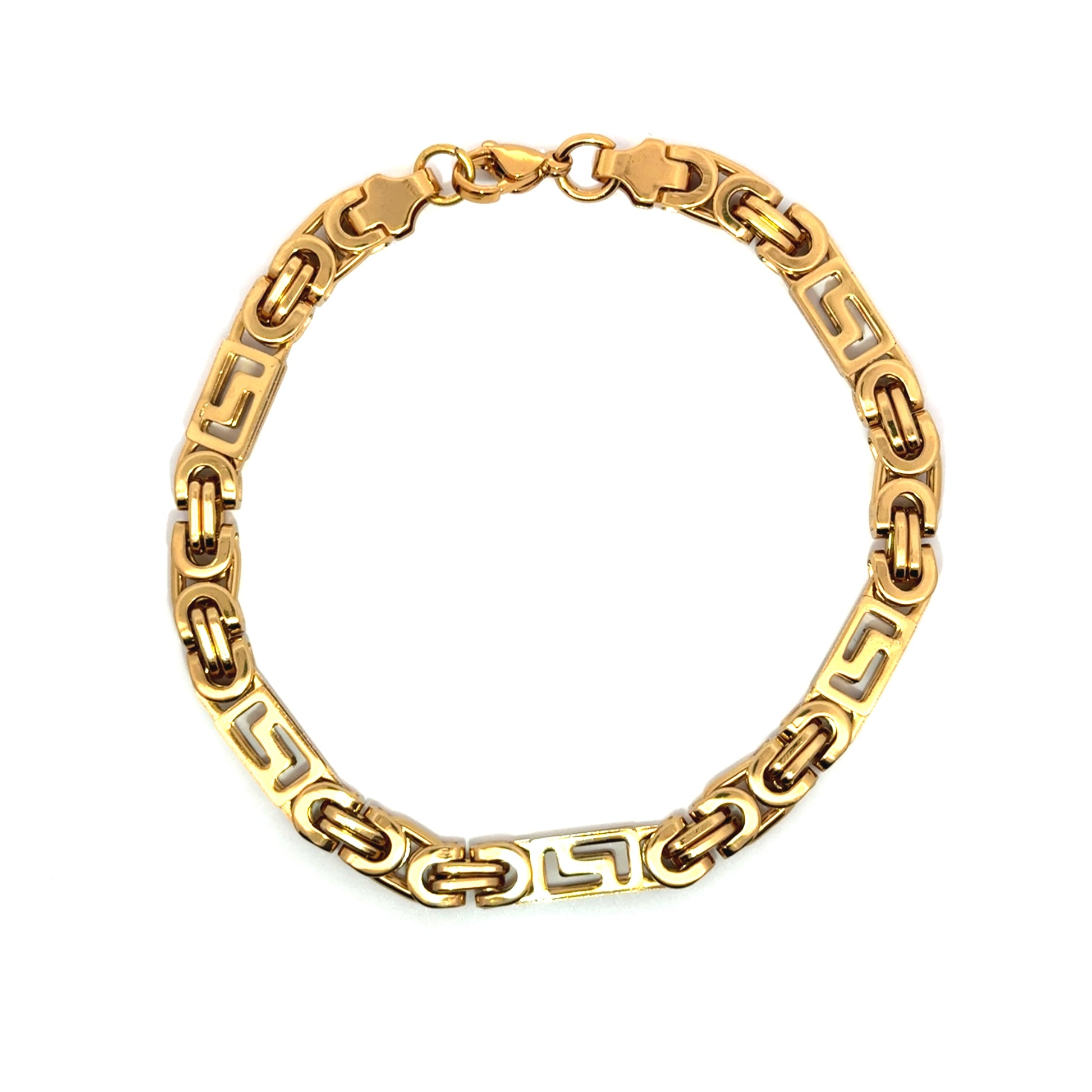 Bratara barbati din otel inoxidabil placata cu aur