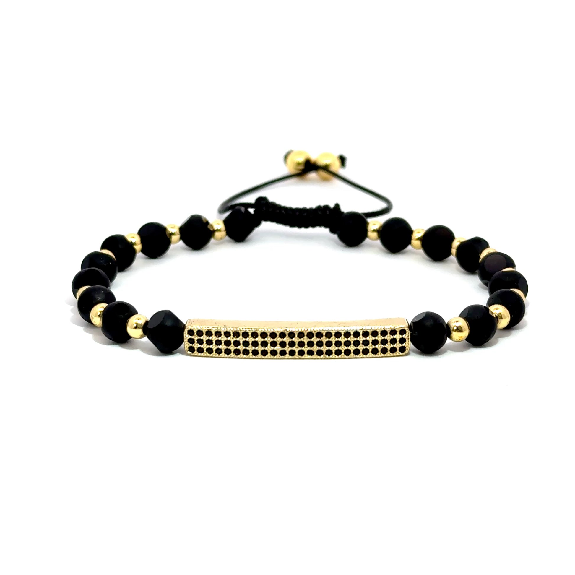 Bratara barbati din metal comun si cristal