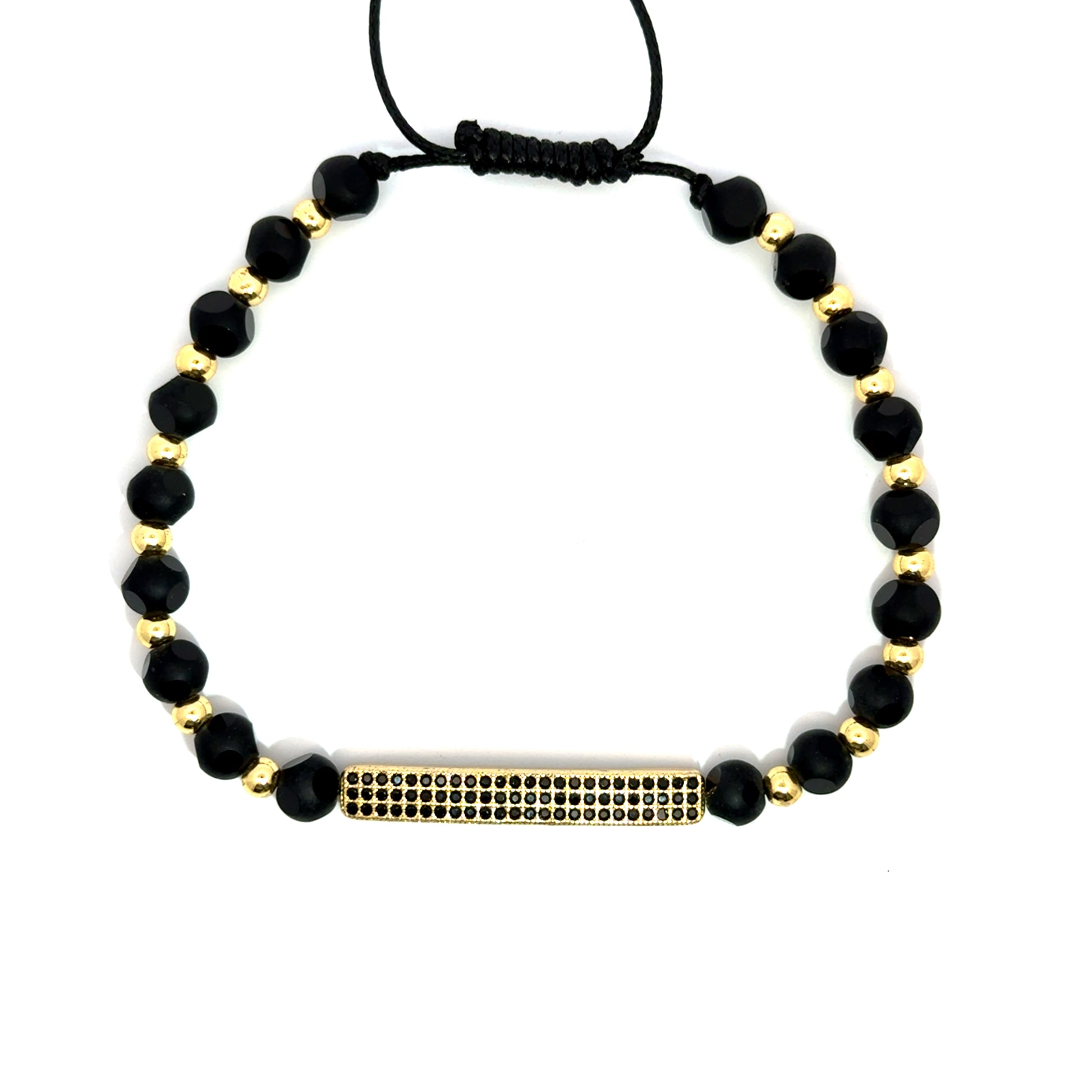 Bratara barbati din metal comun si cristal