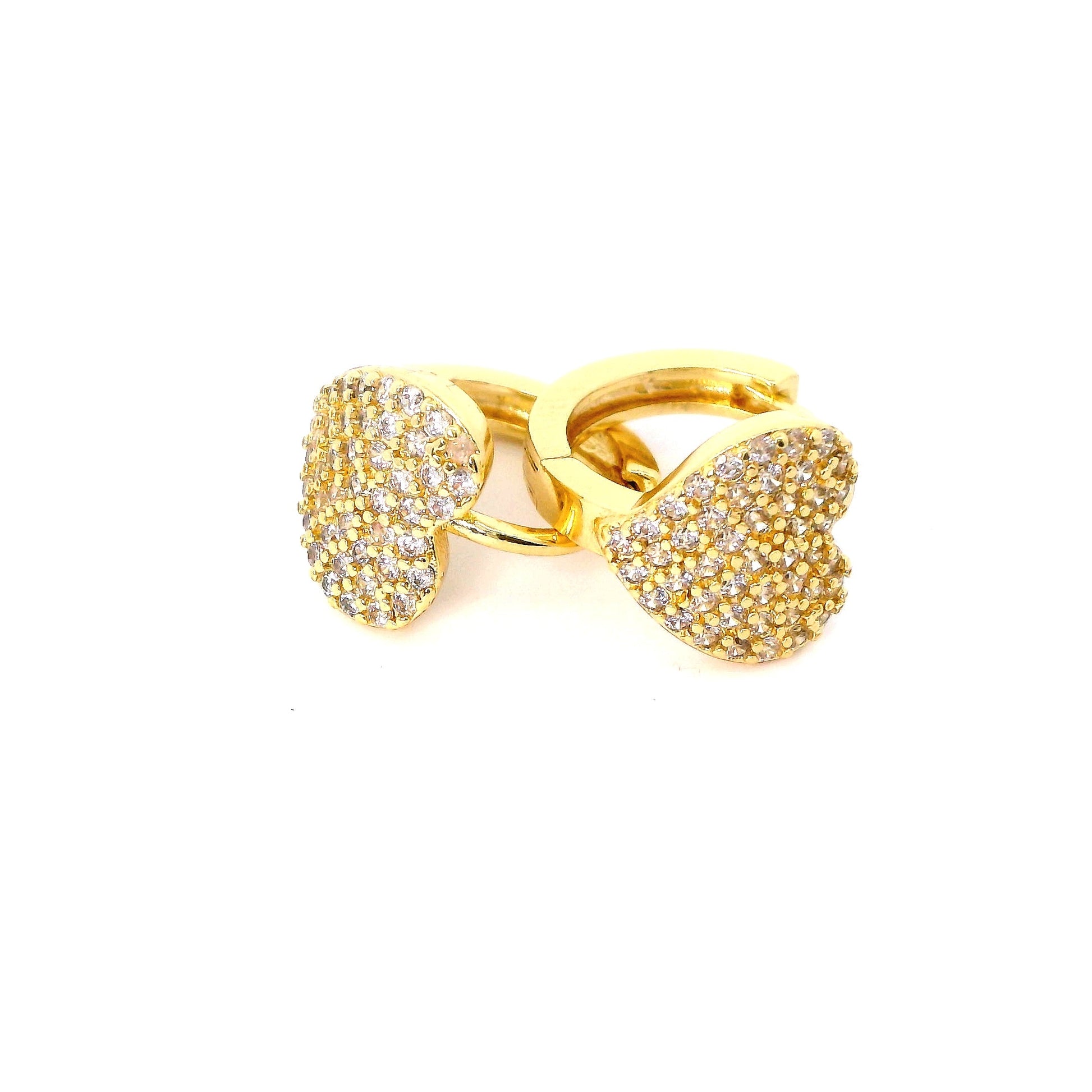 Cercei dama placati cu aur in forma de inima