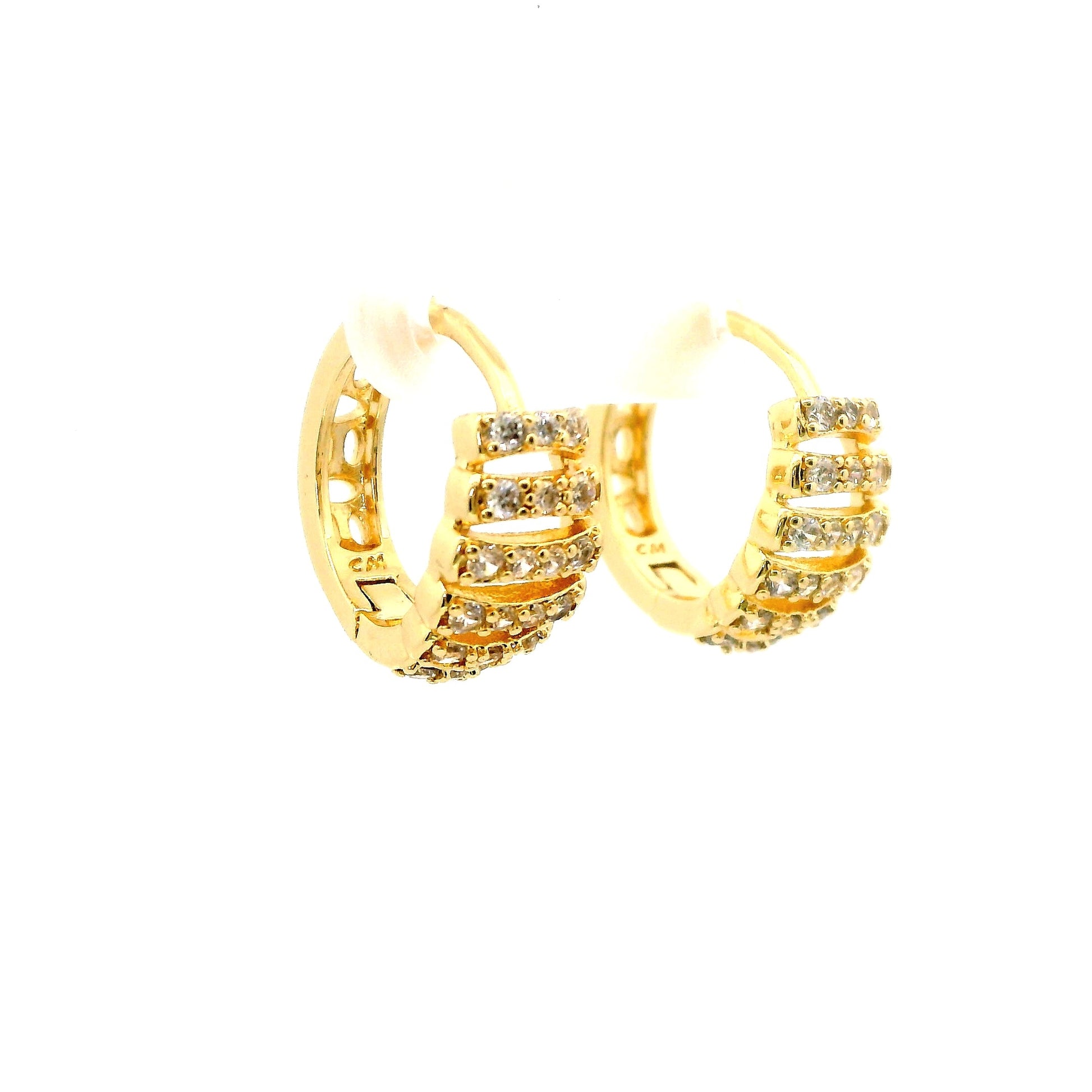 Cercei dama placati cu aur cu pietricele