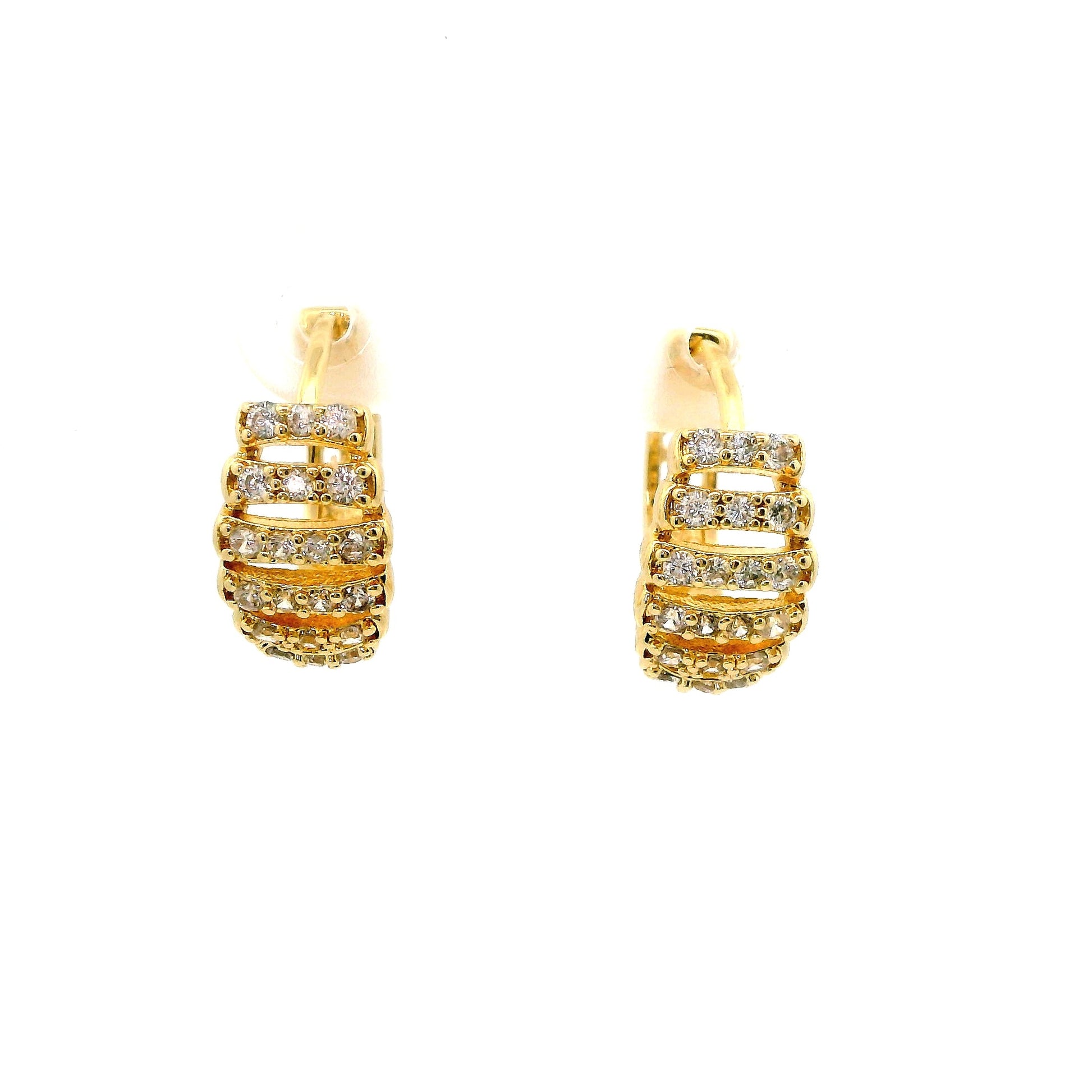 Cercei dama placati cu aur cu pietricele