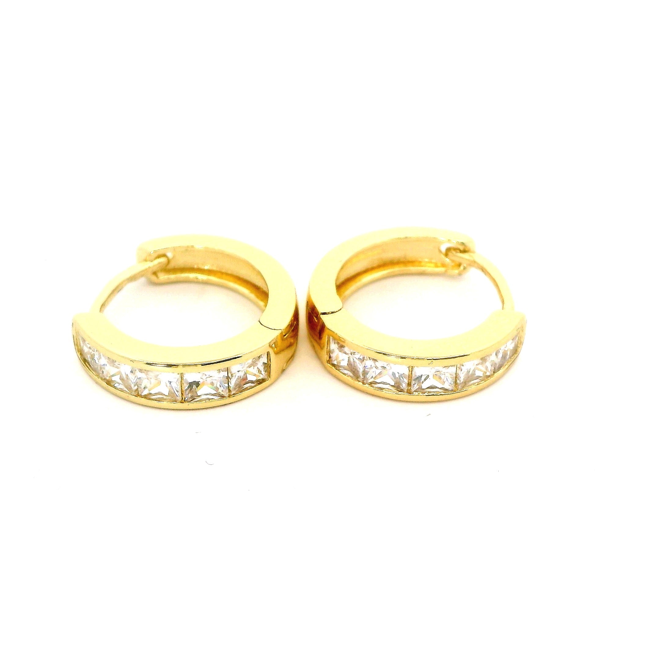 Cercei dama placati cu aur cu pietre zirconiu