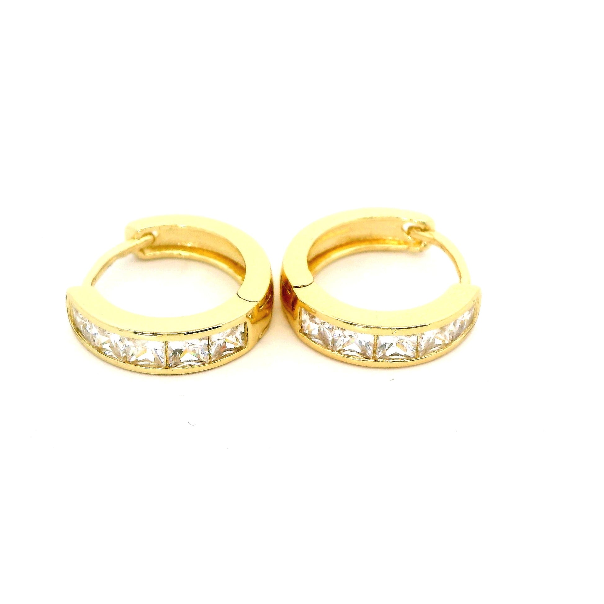 Cercei dama placati cu aur cu pietre zirconiu