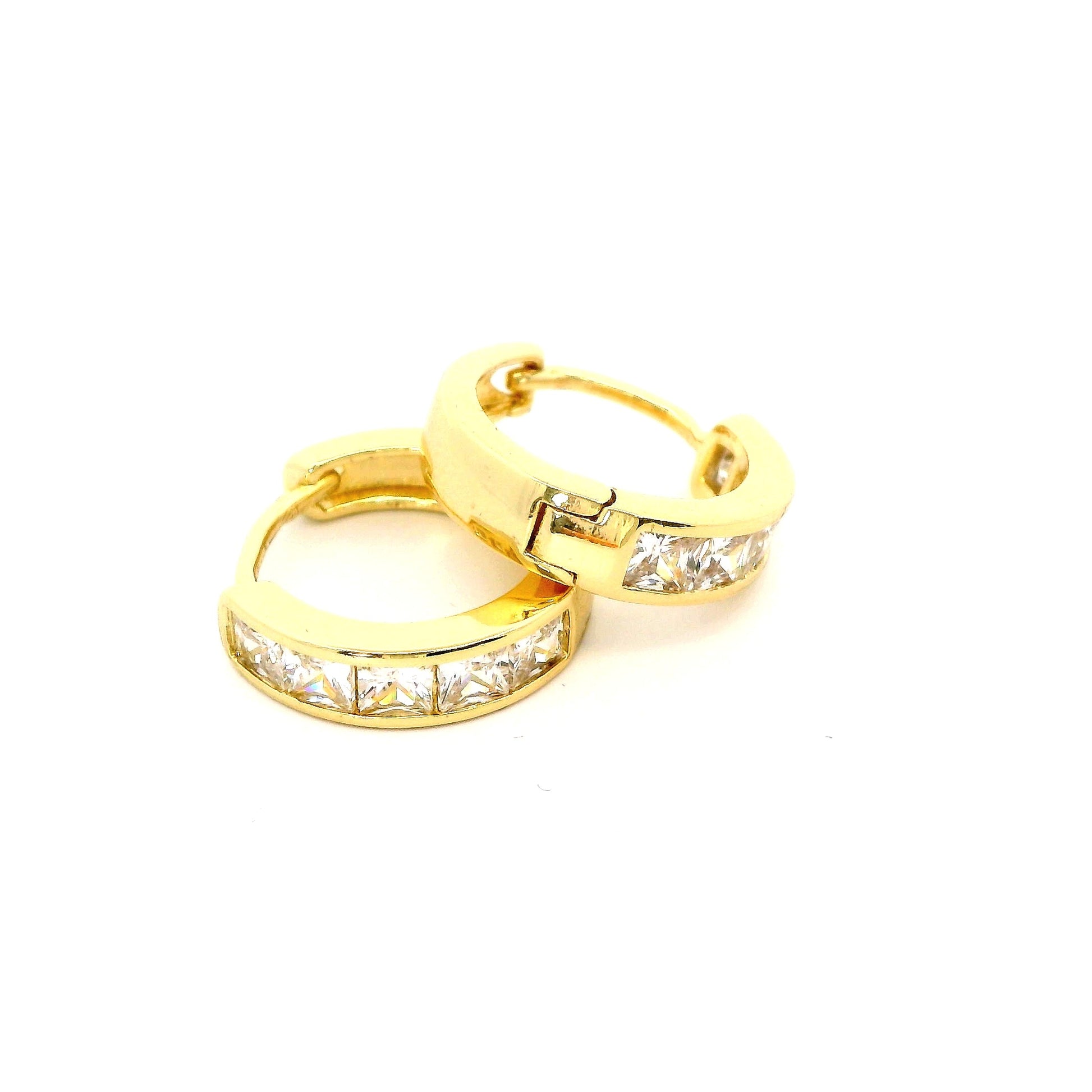 Cercei dama placati cu aur cu pietre zirconiu