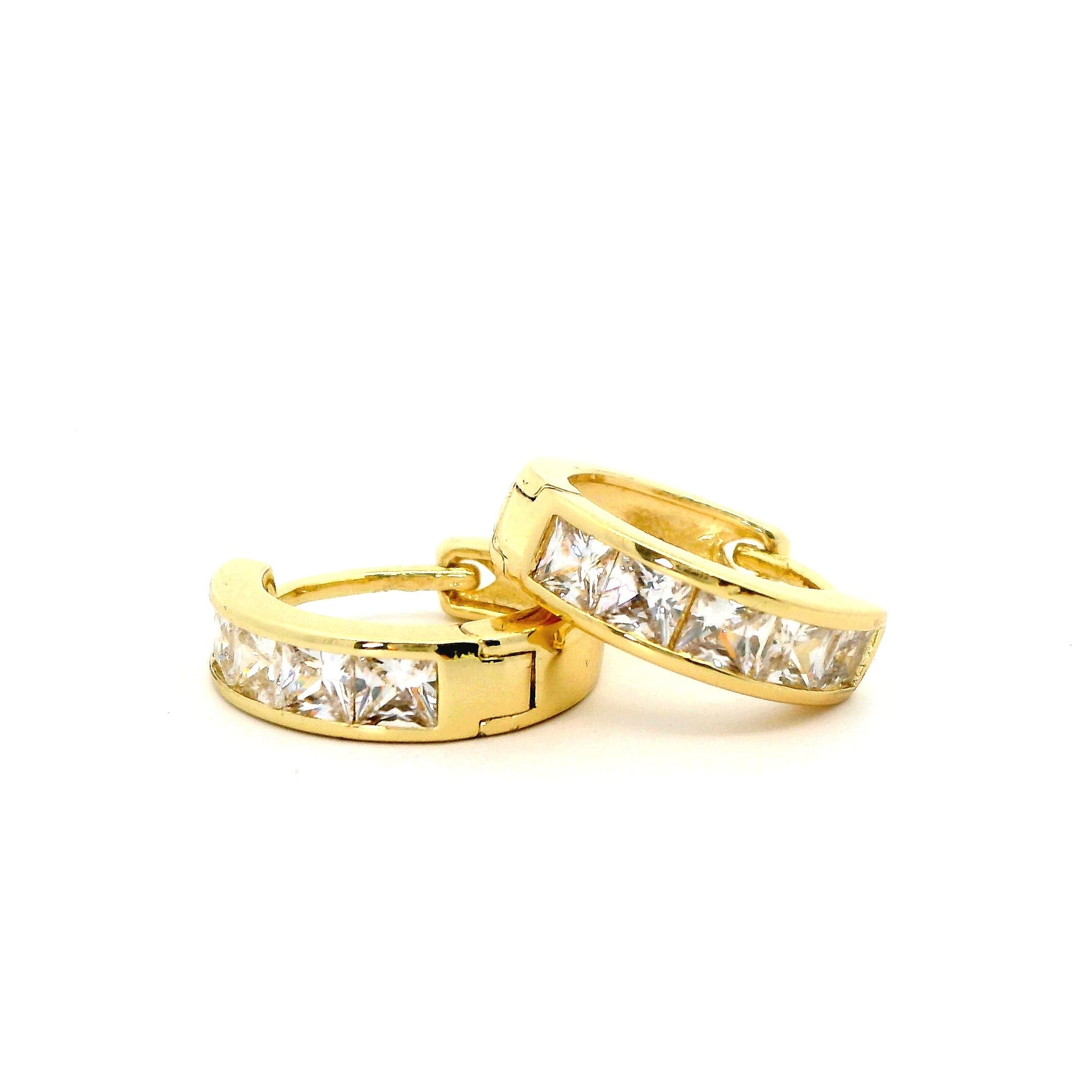 Cercei dama placati cu aur cu pietre zirconiu