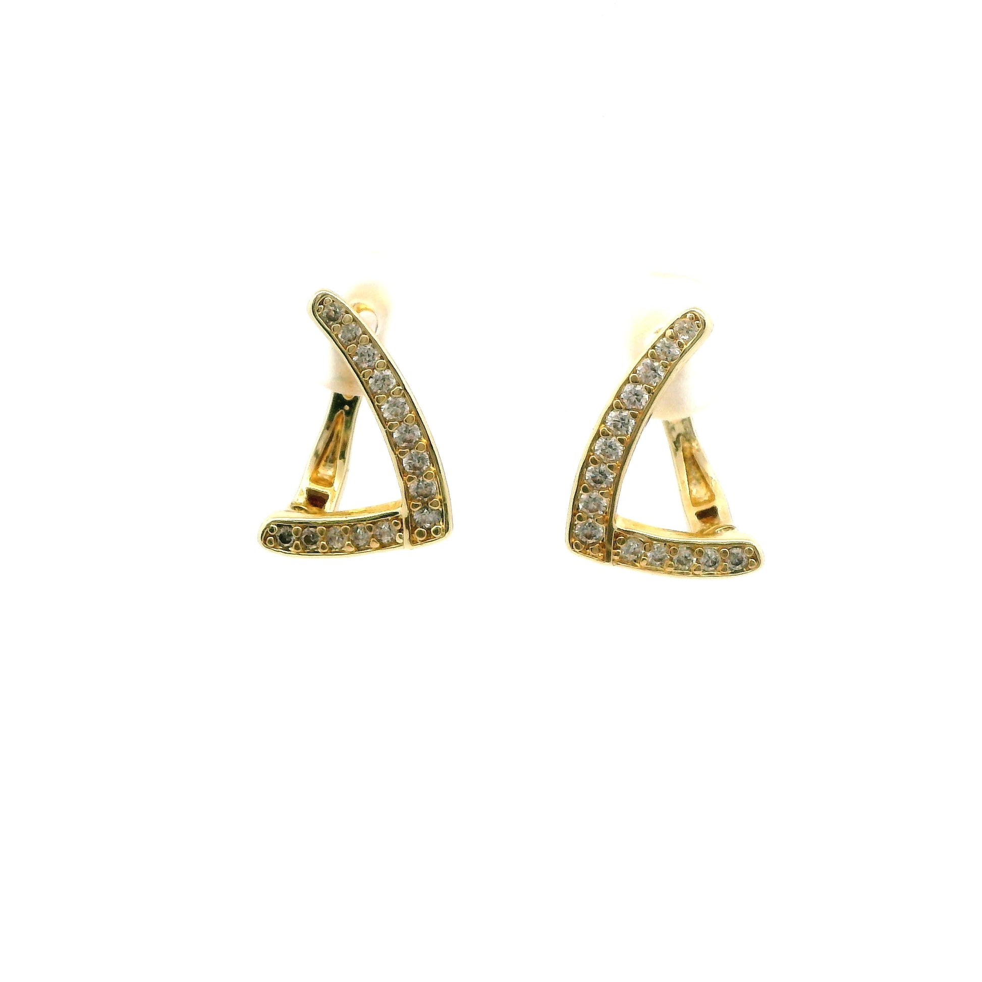 Cercei dama placati cu aur si zirconiu