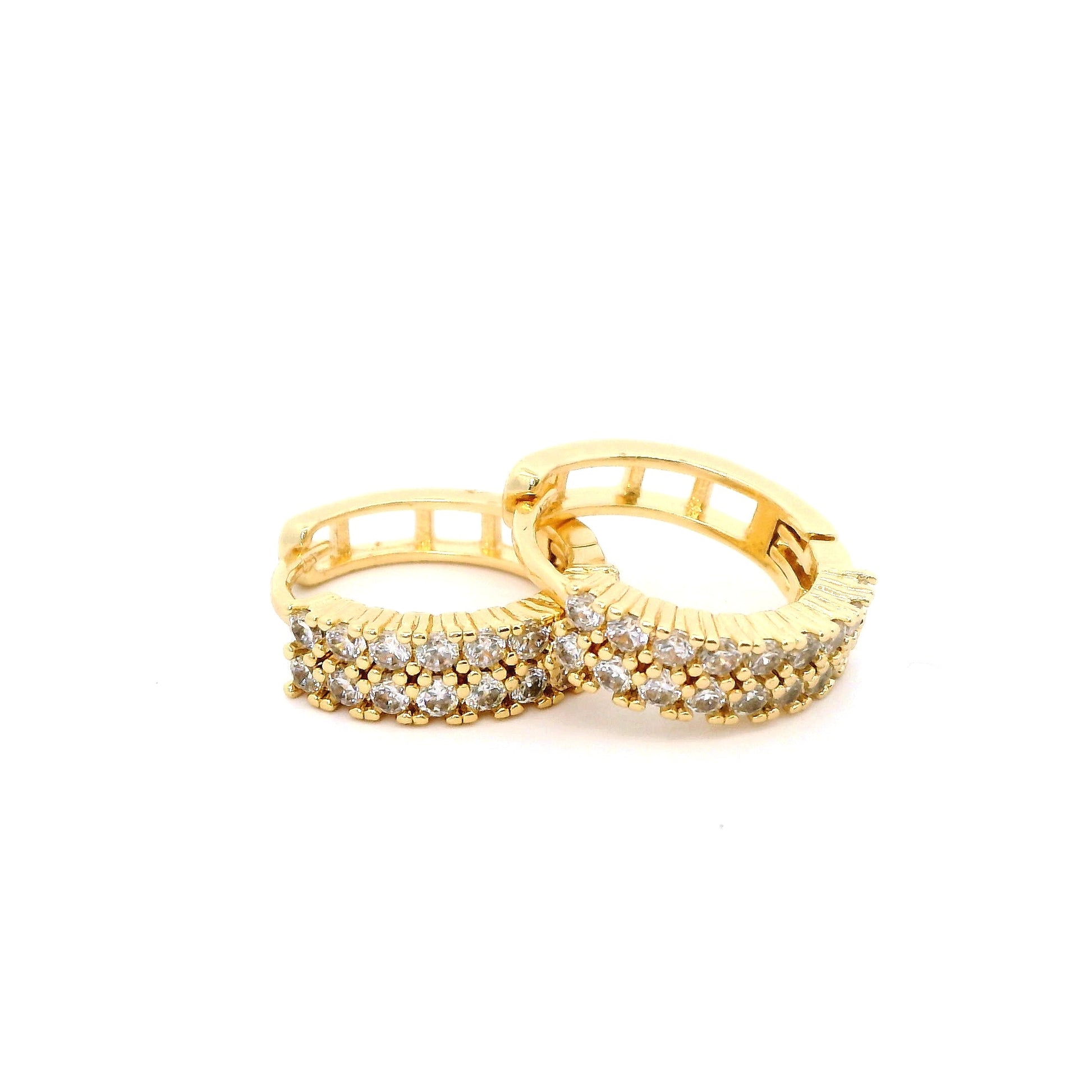 Cercei dama placati cu aur cu pietre