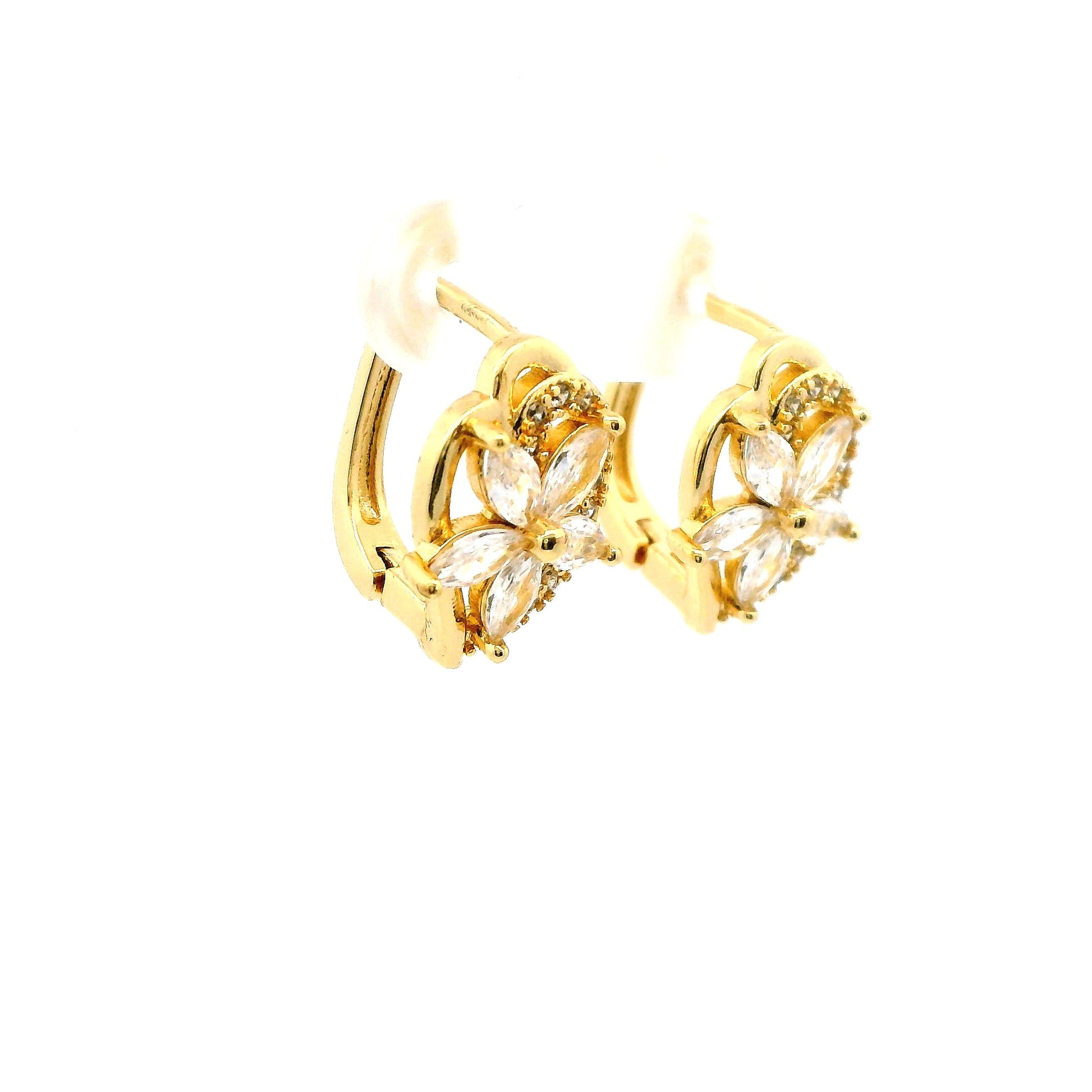 Cercei dama placati cu aur in forma de floare