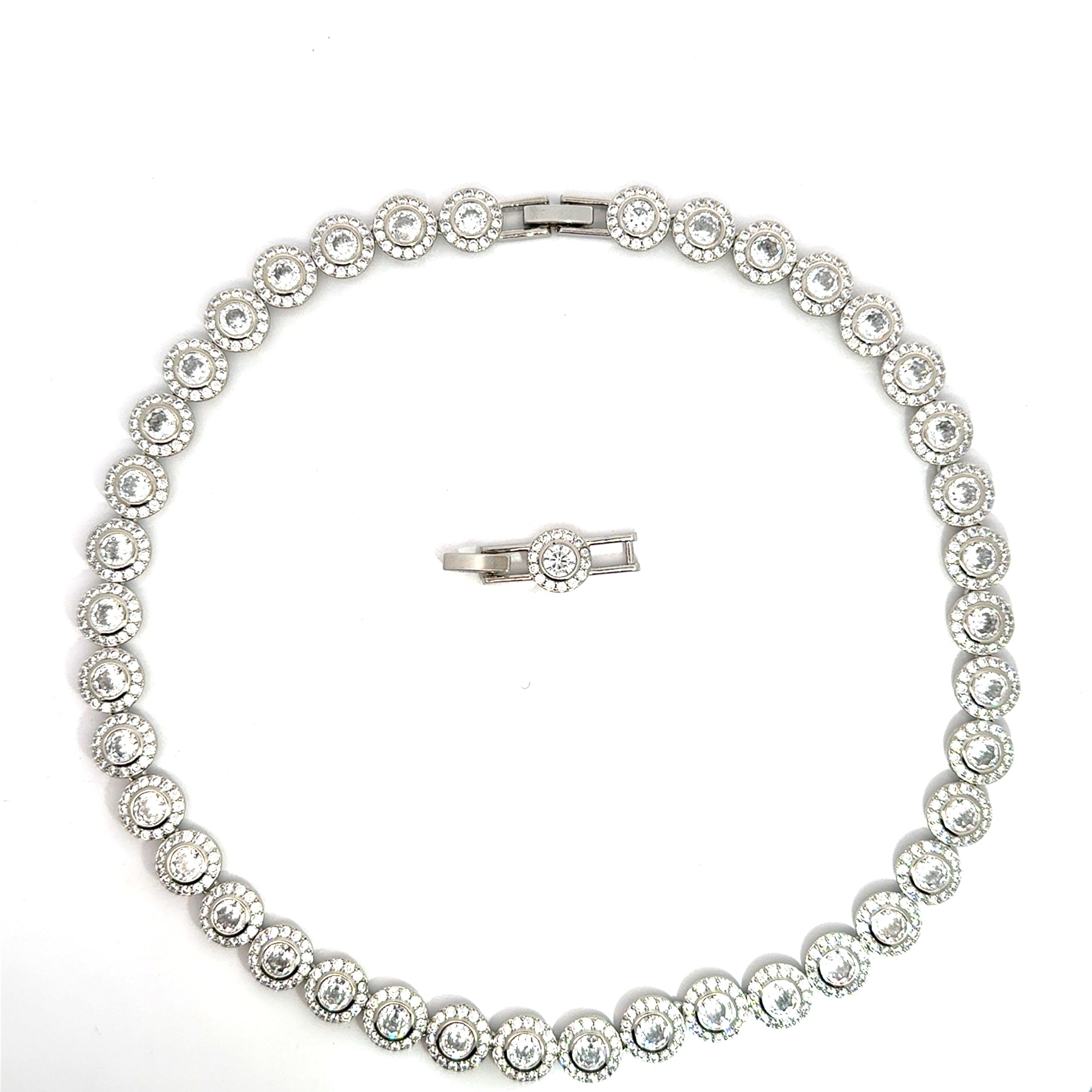 Colier damă Fashion, placat cu rodiu + cristale zirconia