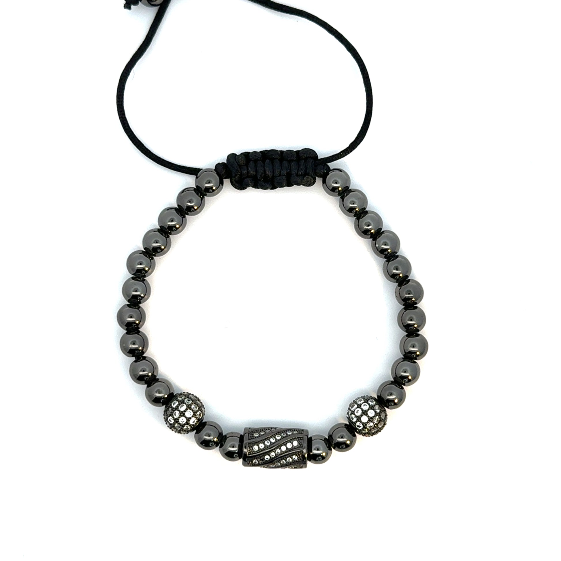 Bratara barbati Shamballa Ball & Tube Cubic Zirconia