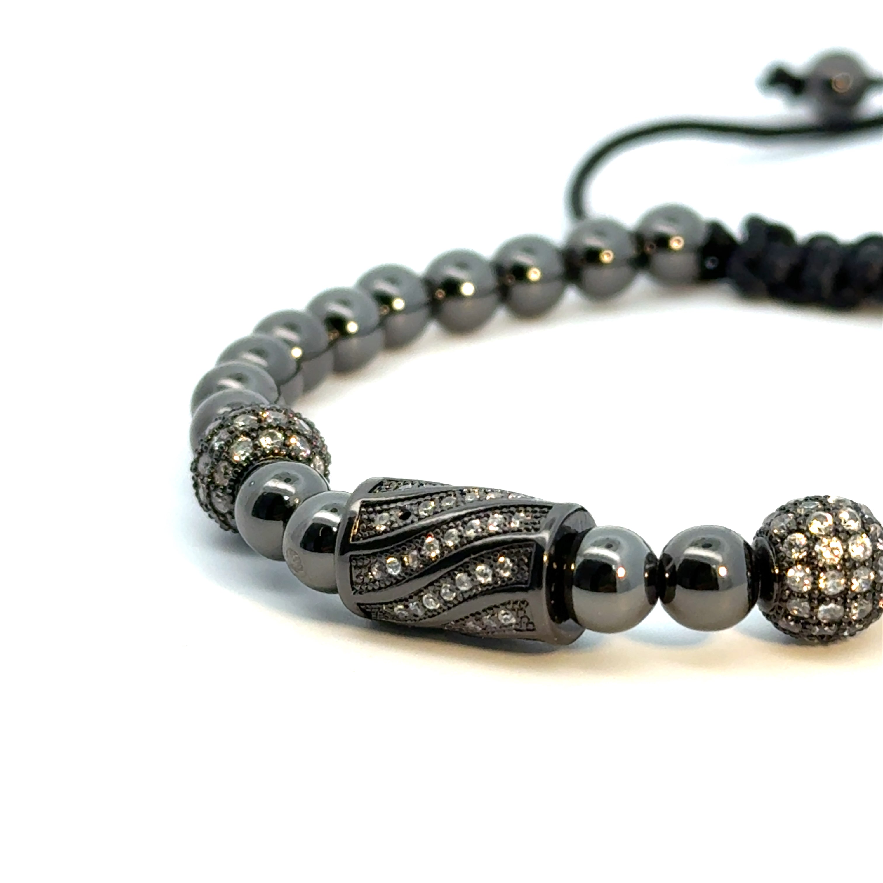 Bratara barbati Shamballa Ball & Tube Cubic Zirconia
